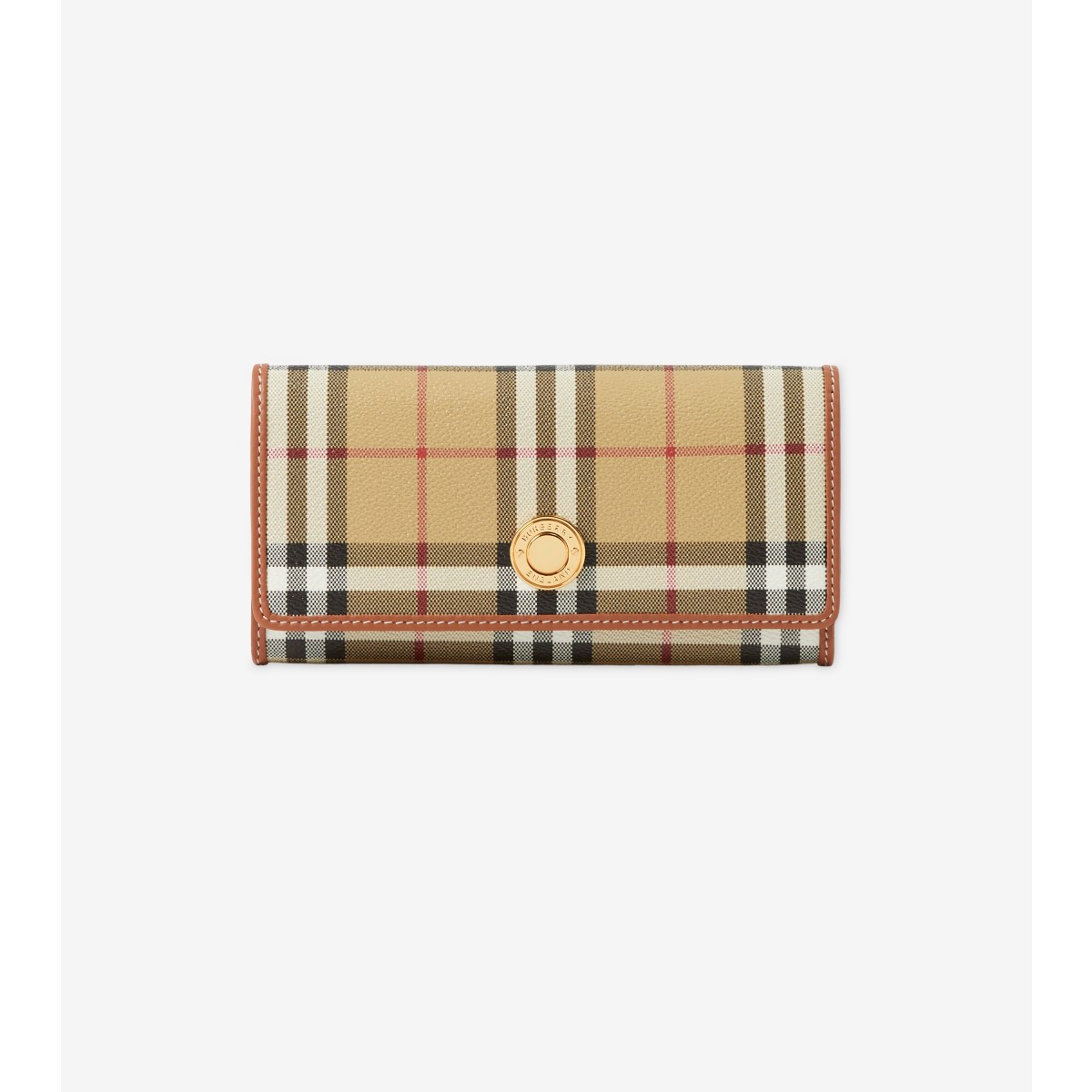 Burberry Halton Check Continental Wallet In Archive Beige