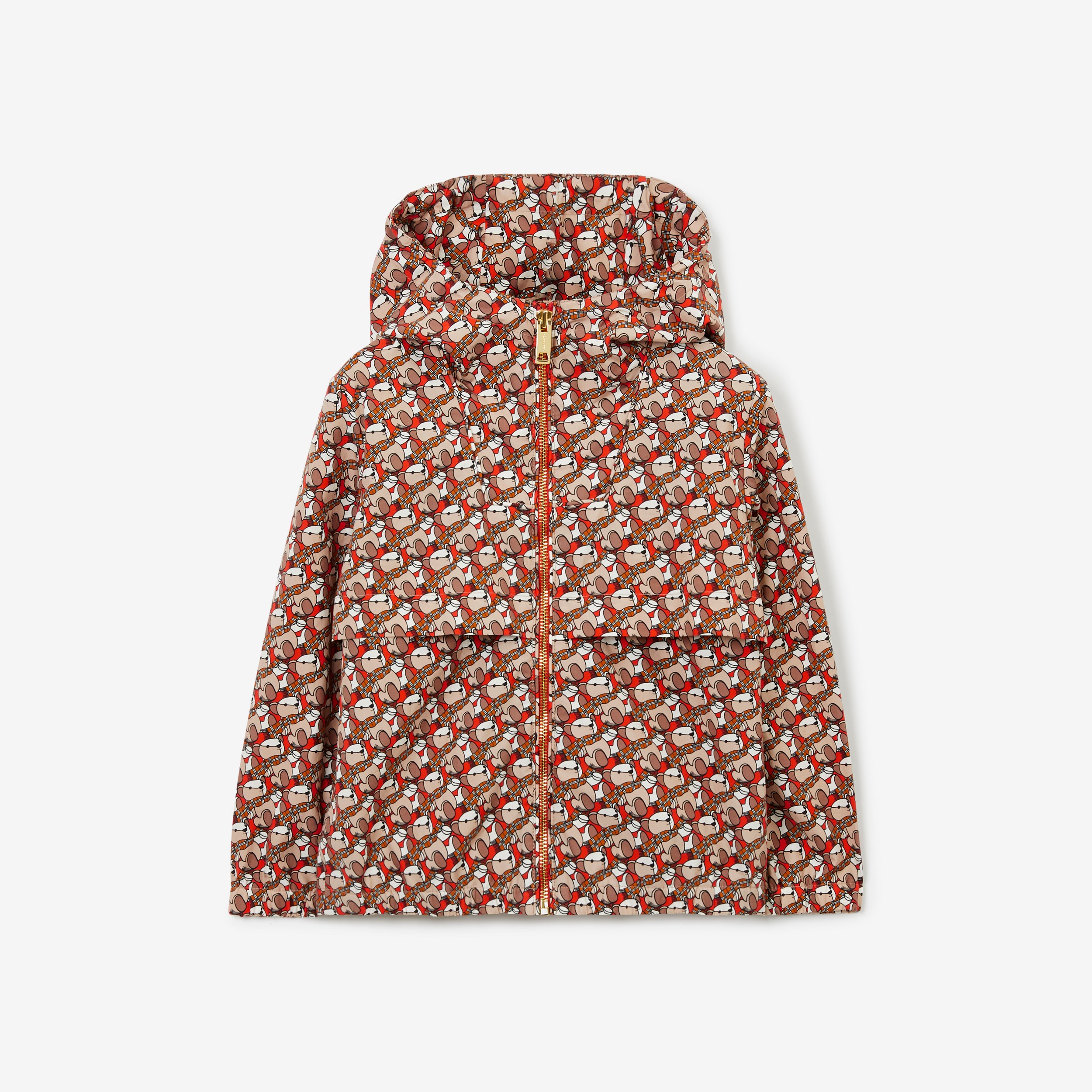 Chaqueta en algodón con capucha y motivo de ositos Thomas (Naranja Escarlata) | Burberry® oficial - 1