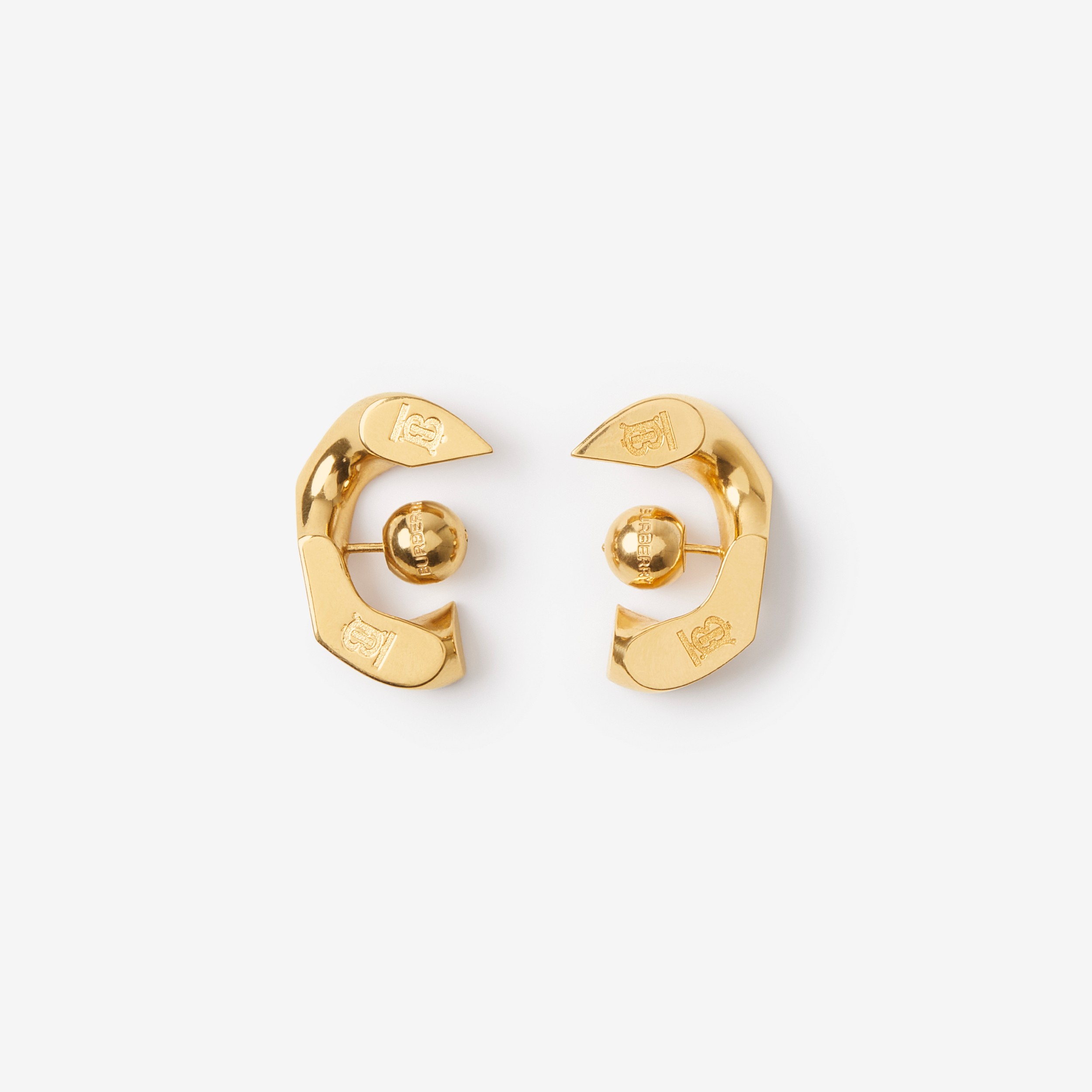 Pendientes chapados en oro con forma de eslabón (Dorado Claro) - Mujer | Burberry® oficial - 3