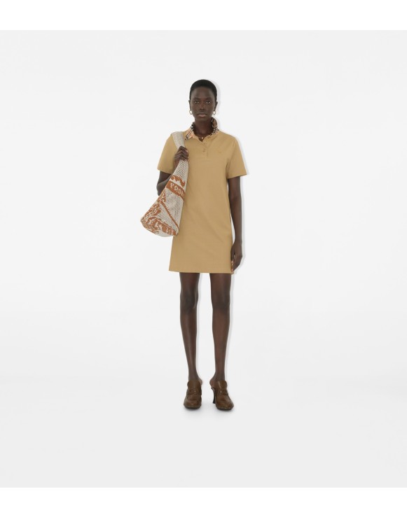 Robe polo à col Check en coton