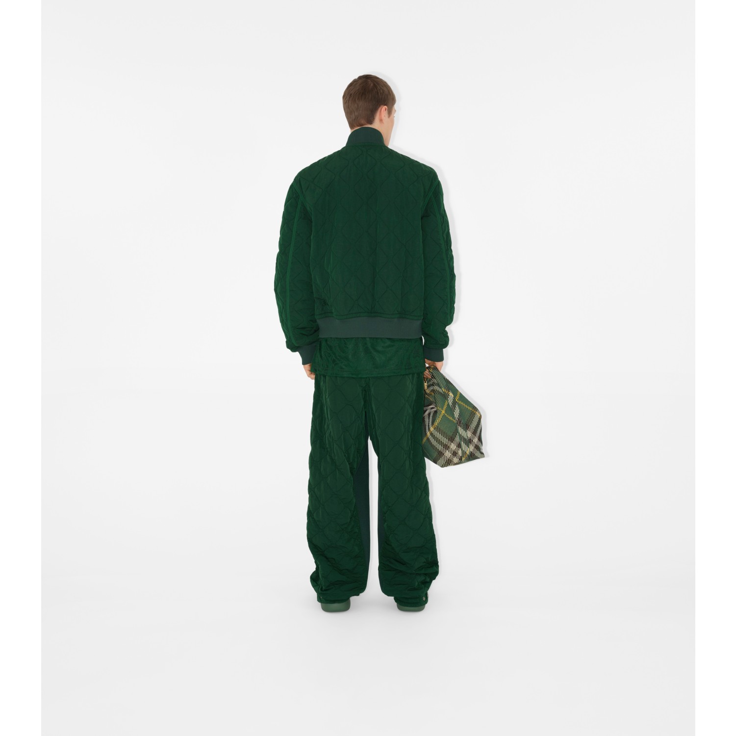 Quilted Nylon Jogging Pants in Ivy Men Burberry® Official