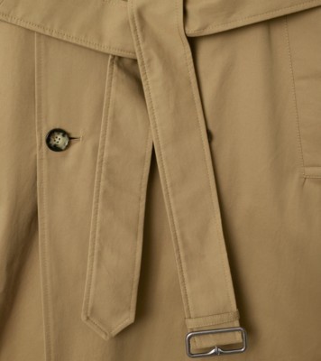 Long Gabardine Trench Coat In Teddy - Men, Cotton Gabardine | Burberry ...