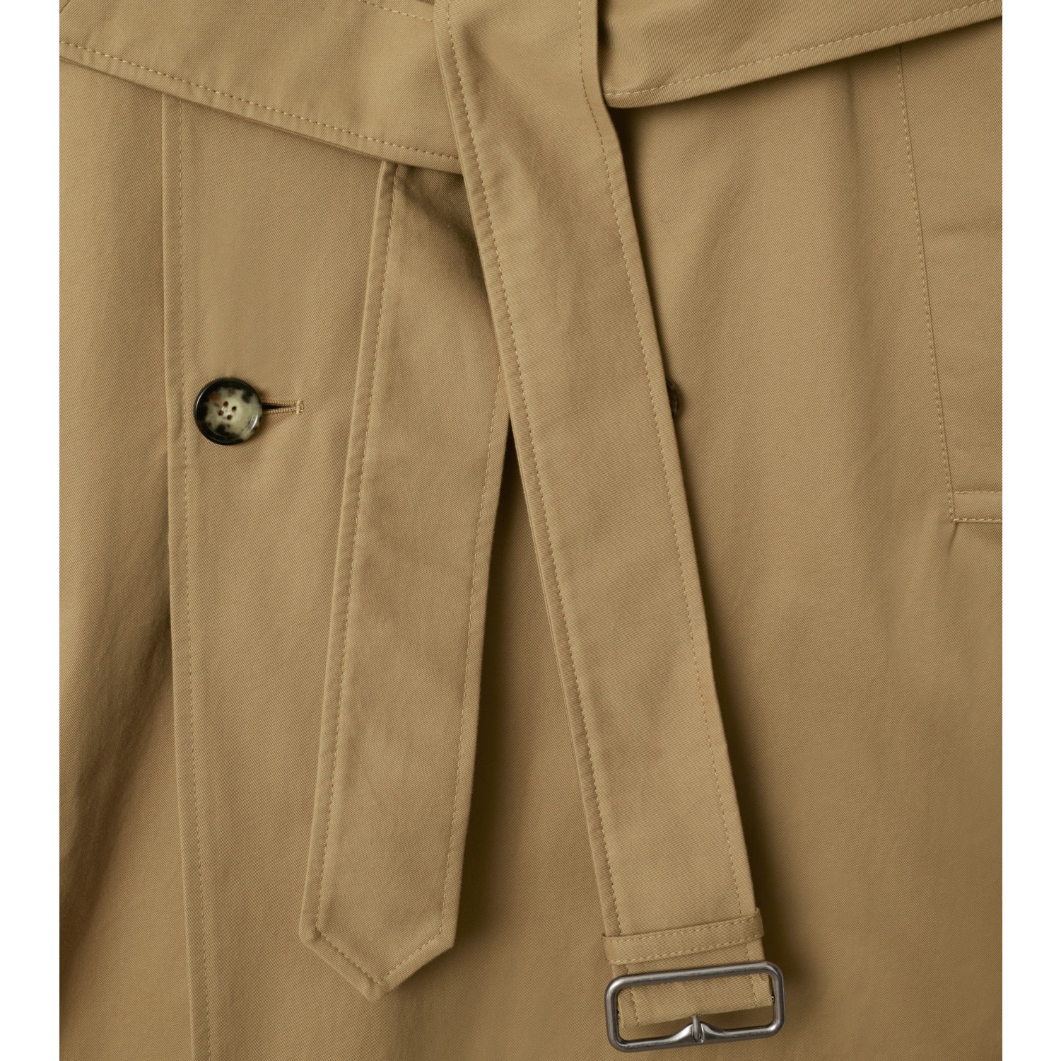 Trench coat largo en gabardina