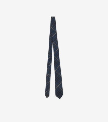 Check Silk Tie in Midnight - Men | Burberry® Official