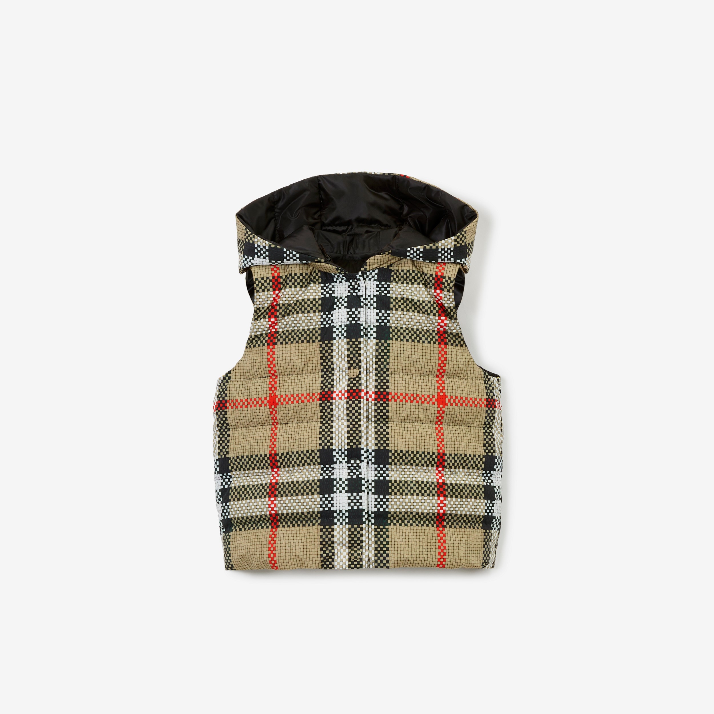 Check Reversible Puffer Gilet in Archive Beige | Burberry® Official - 1