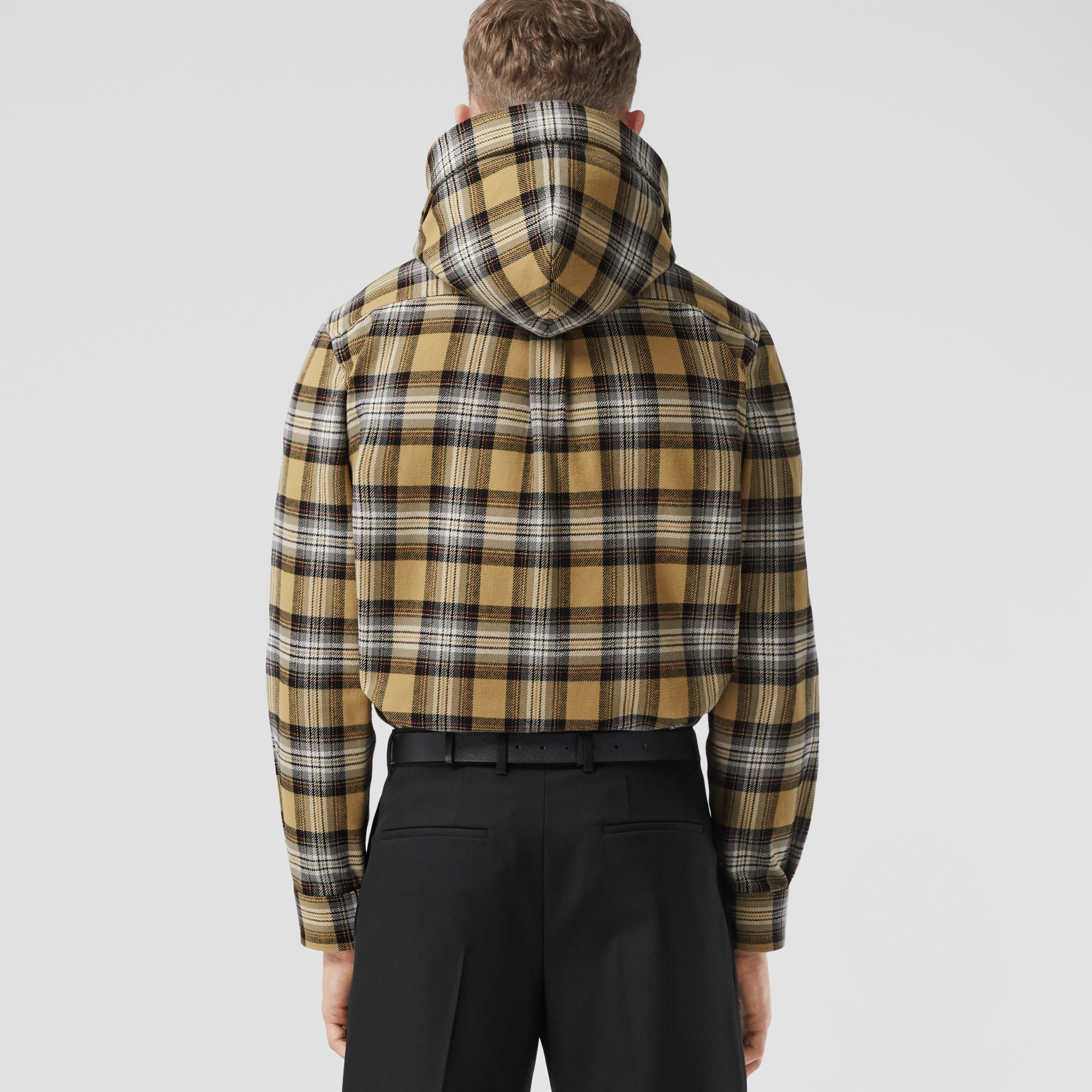 チェック コットンフランネル フーデッドシャツ ベージュ メンズ Burberry 公式サイト