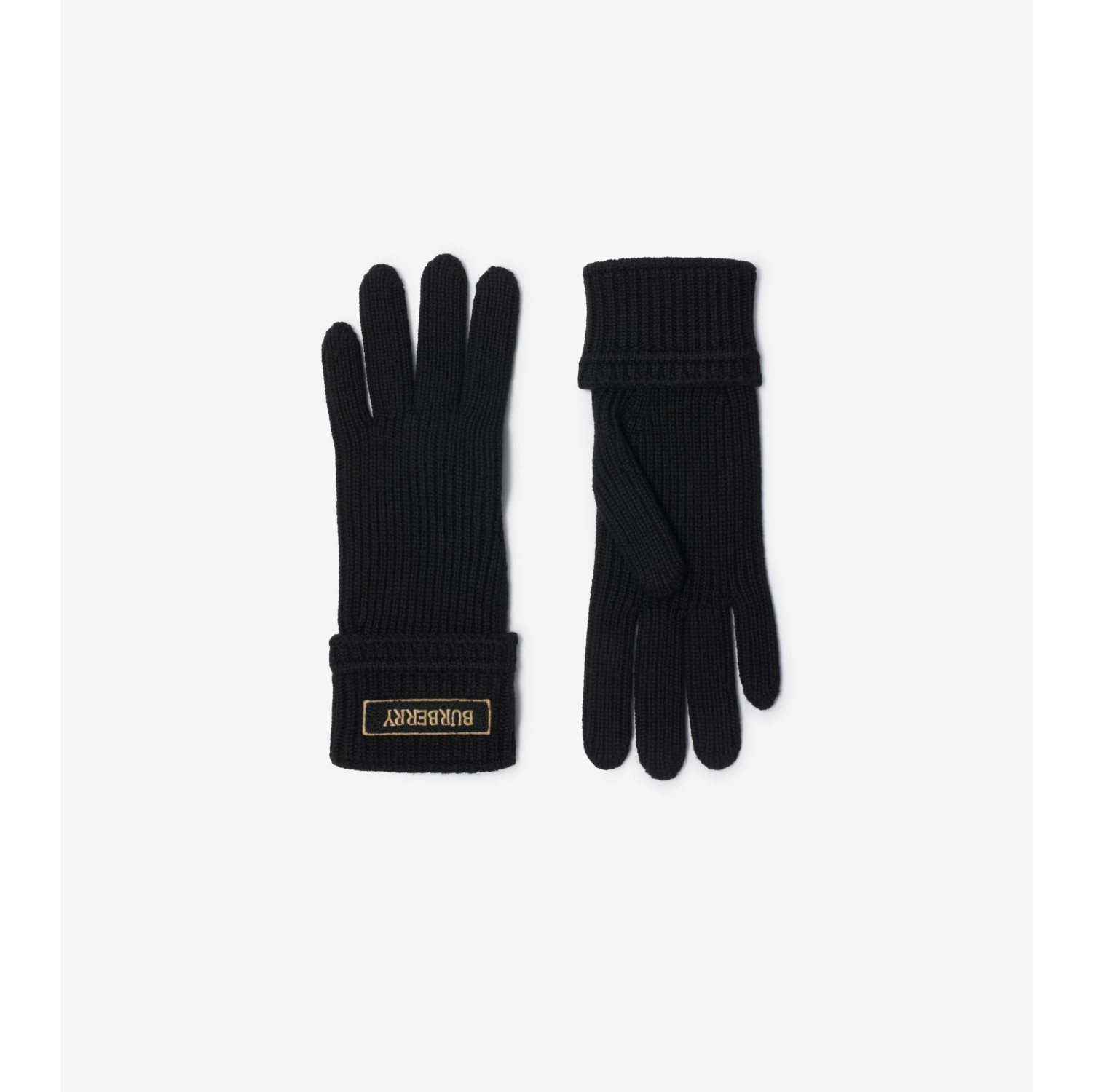 Logo Patch Wool Blend Gloves