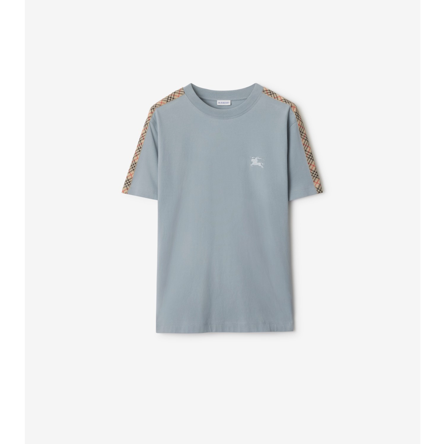 Check Trim Cotton T-shirt