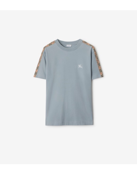 Check Trim Cotton T-shirt