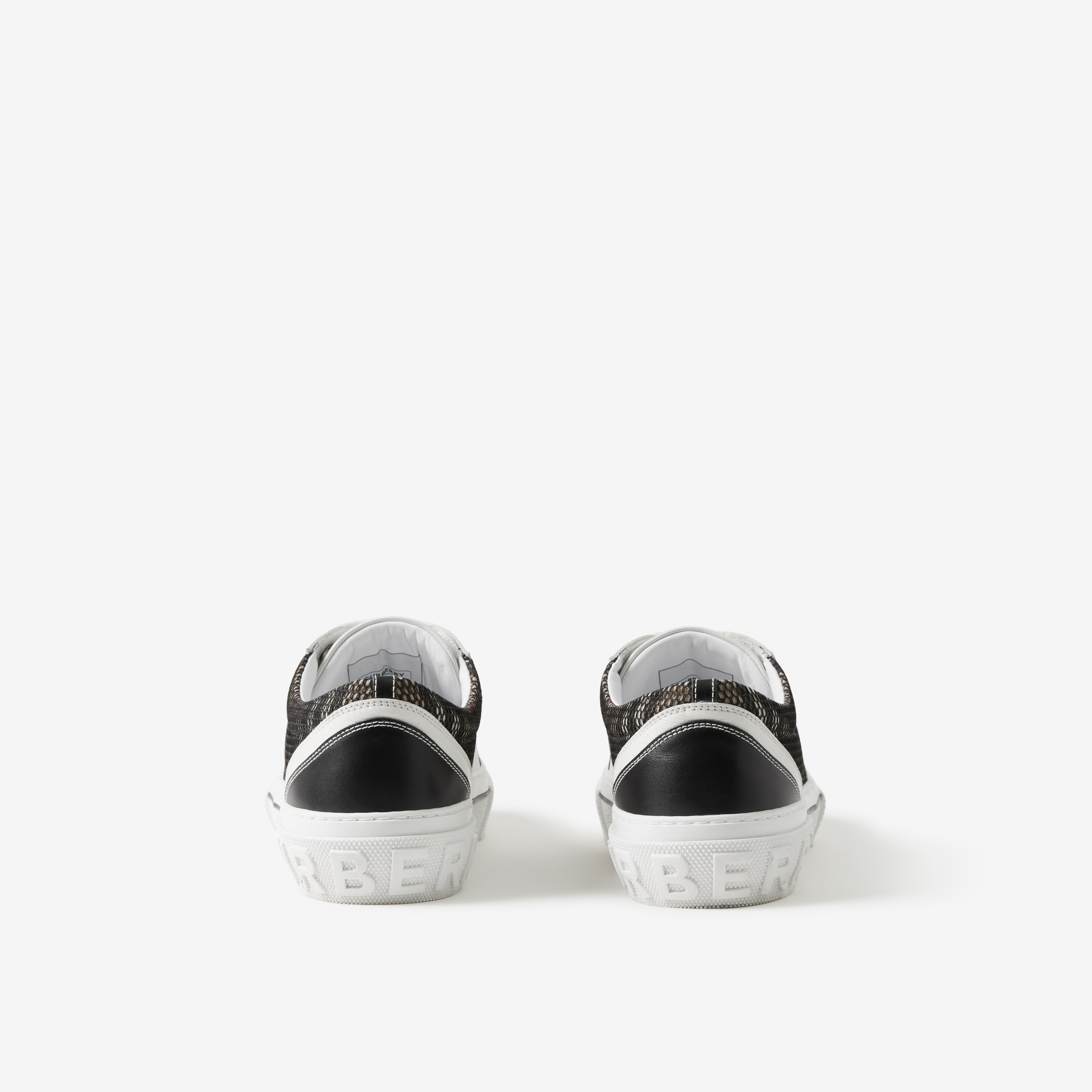 ヴィンテージチェックコットン、メッシュ＆レザー スニーカー (ブラック／ホワイト) - メンズ | Burberry®公式サイト - 3