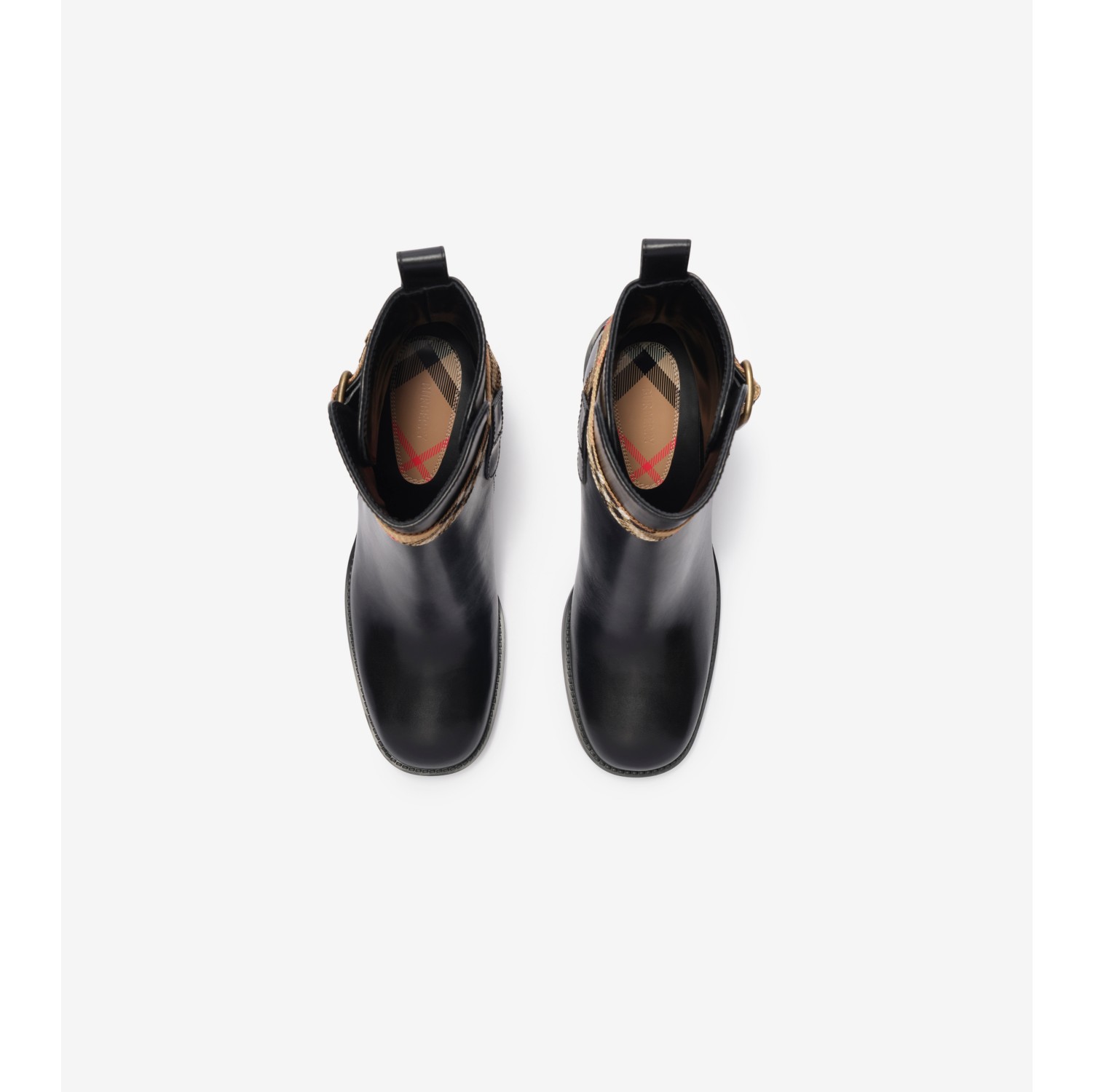 Leather Huntley Heel Boots in Black - Women | Burberry® Official