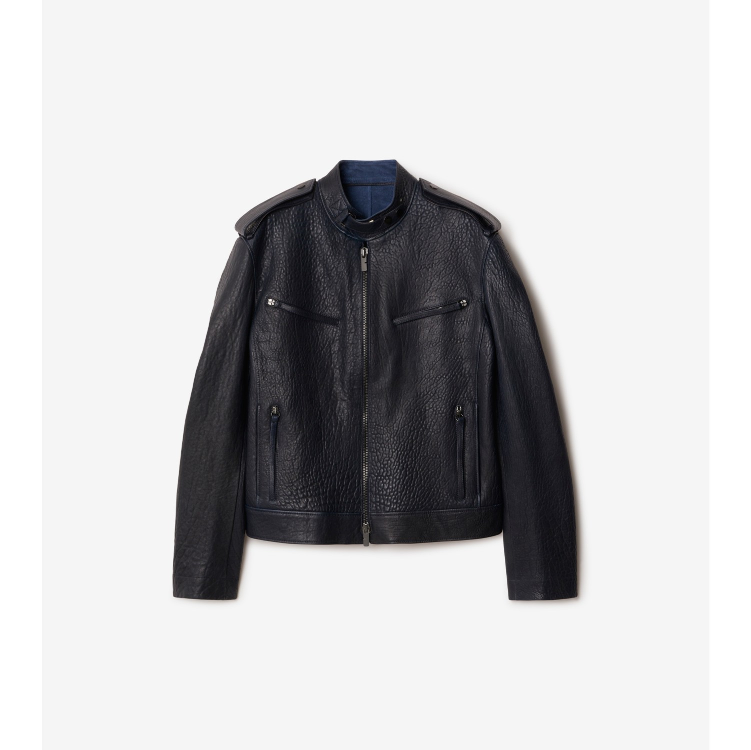 Burberry blue on sale leather jacket