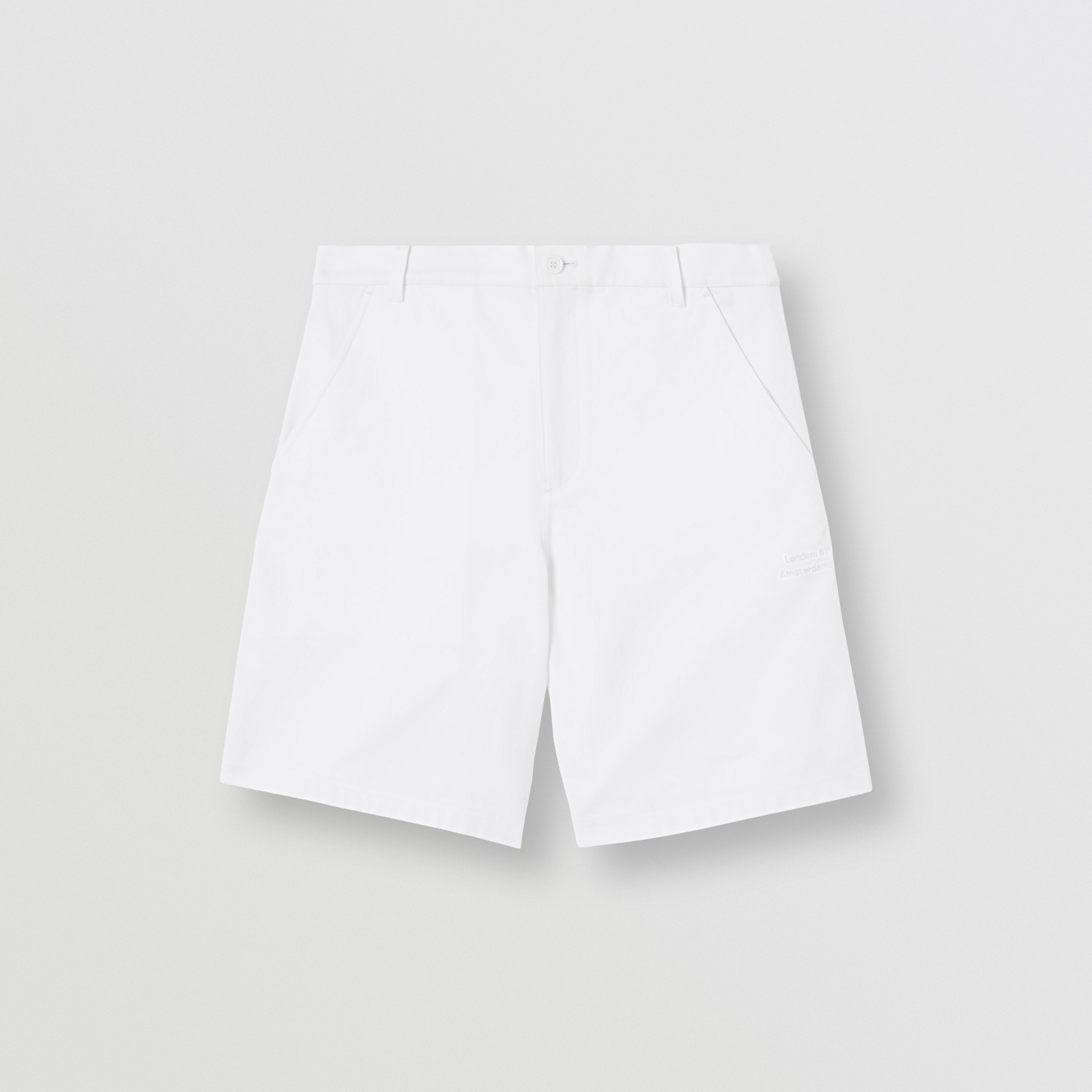 Cotton Twill Shorts in White - Men | Burberry® Official - 1