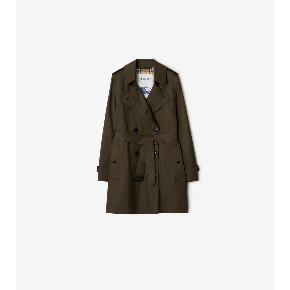  Check Short Tropical Gabardine Kensington Trench Coat