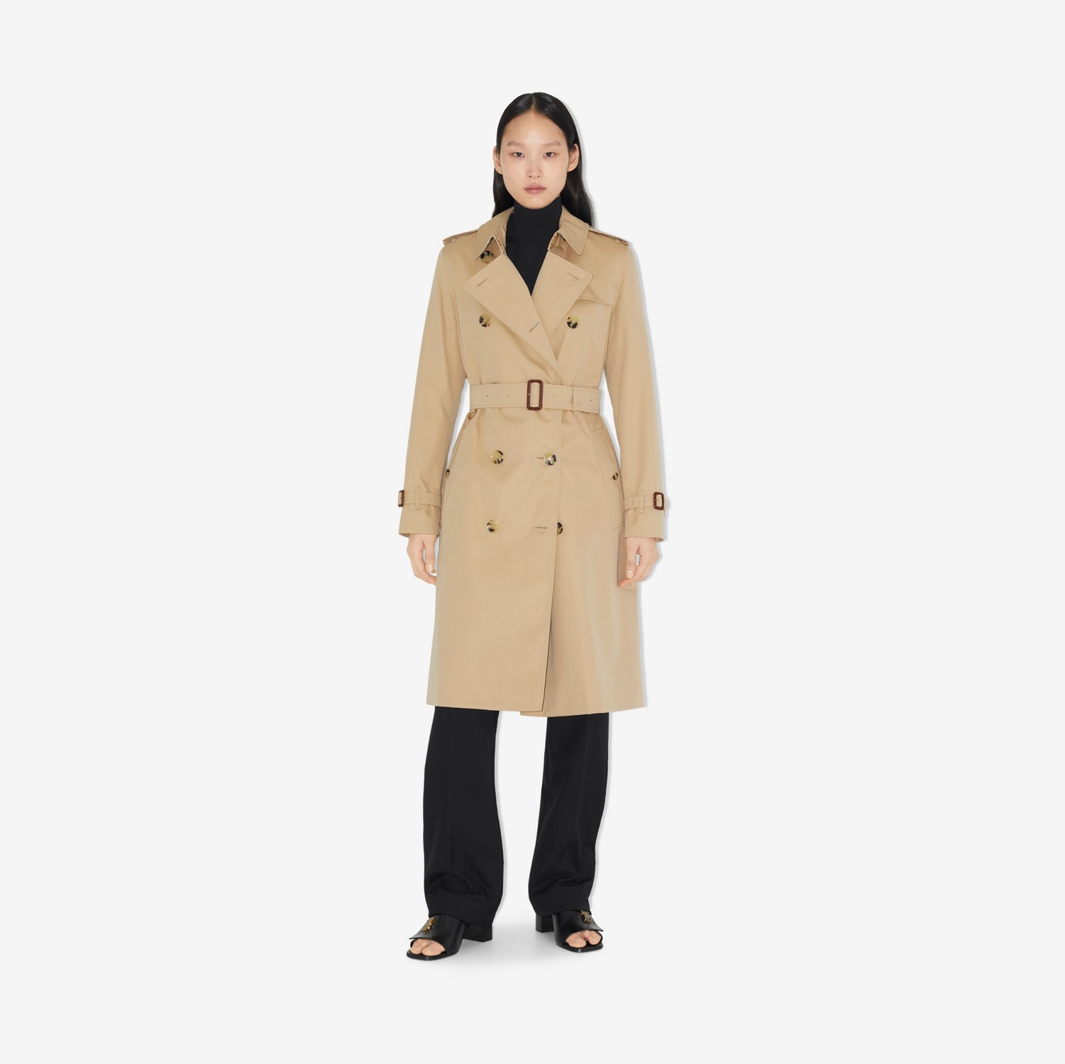 Trench Heritage Kensington lungo (Miele) - Donna | Sito ufficiale Burberry®