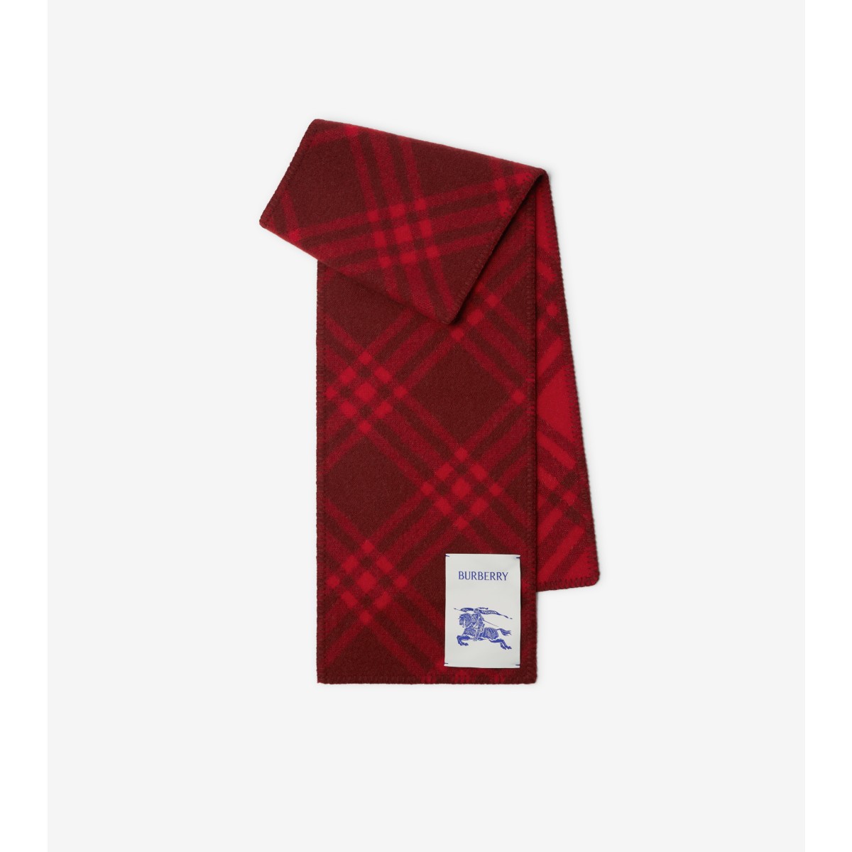 Shop Burberry Check Wool Scarf In Ripple