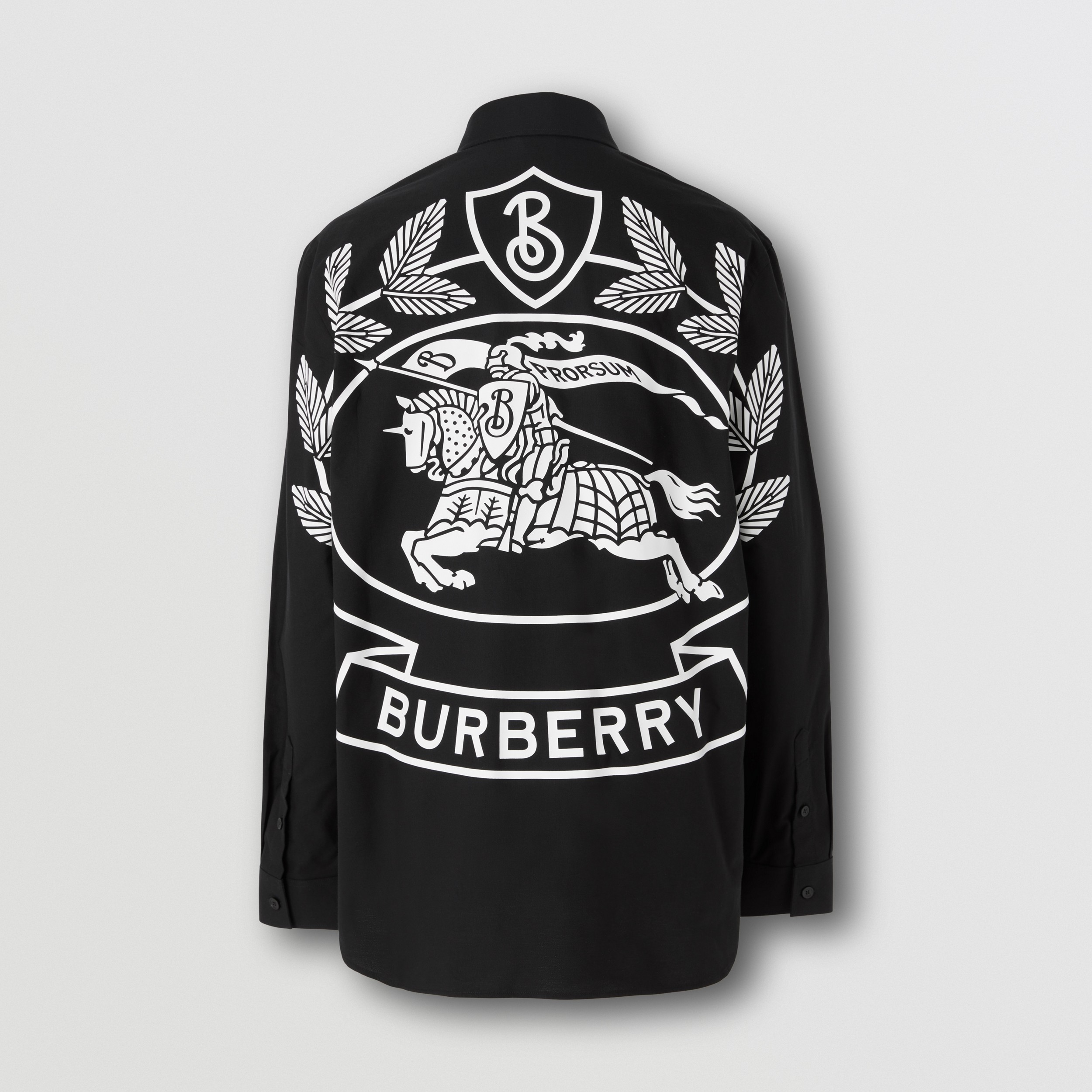EKDプリント コットン オックスフォード オーバーサイズシャツ (ブラック) - メンズ | Burberry®公式サイト