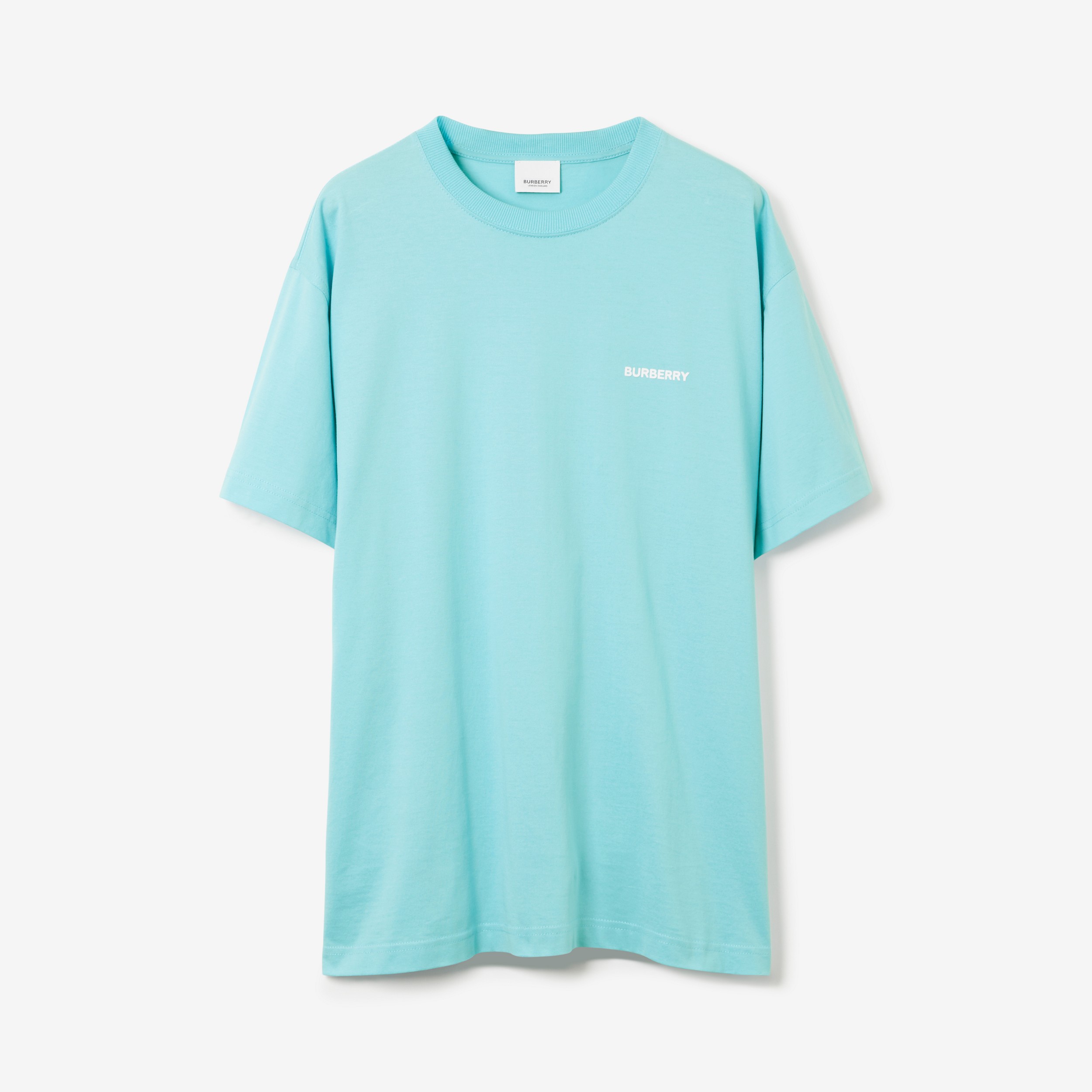 Camiseta de algodão com estampa de sorvete (Azul Topásio Intenso) - Mulheres | Burberry® oficial - 1