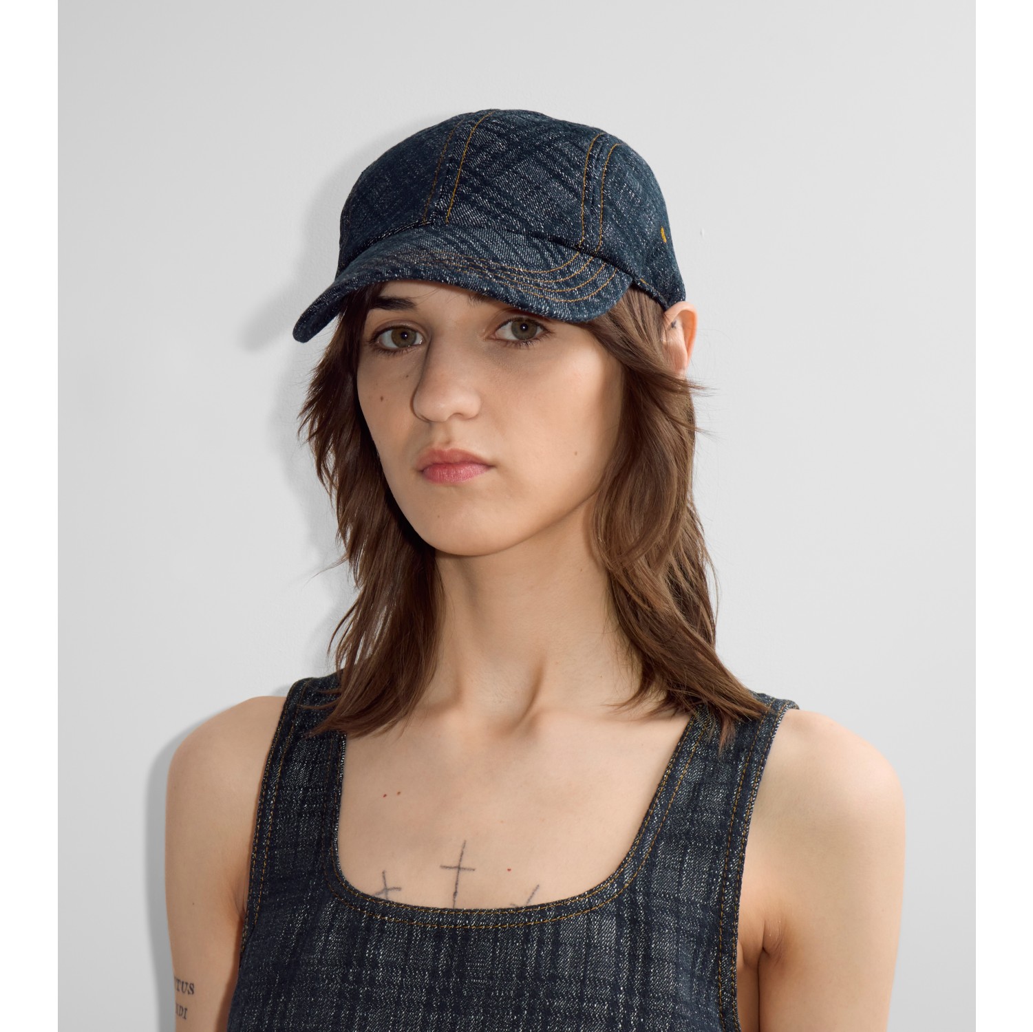 Casquette de baseball en denim Check