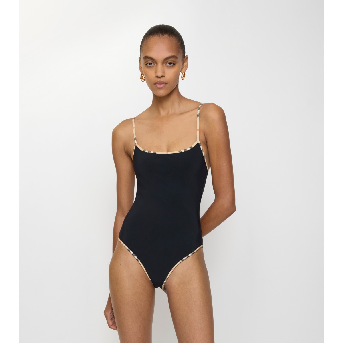  Check Trim Swimsuit