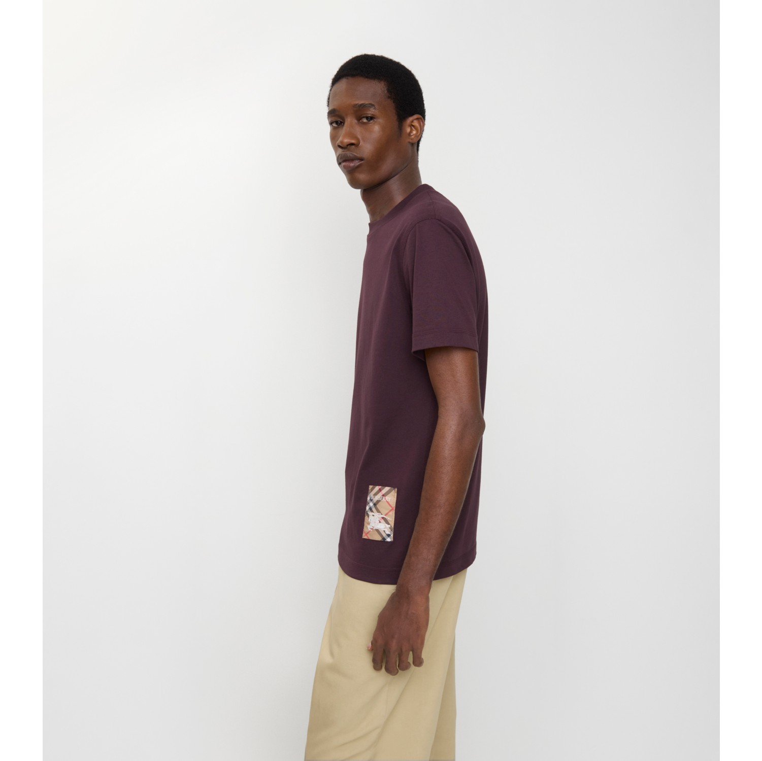 Check Label Cotton T-shirt