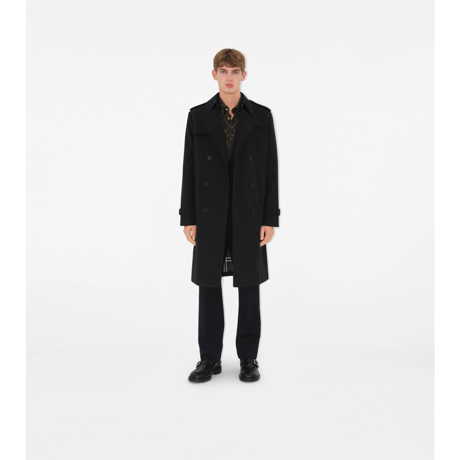 Langer Baumwollmisch-Trenchcoat