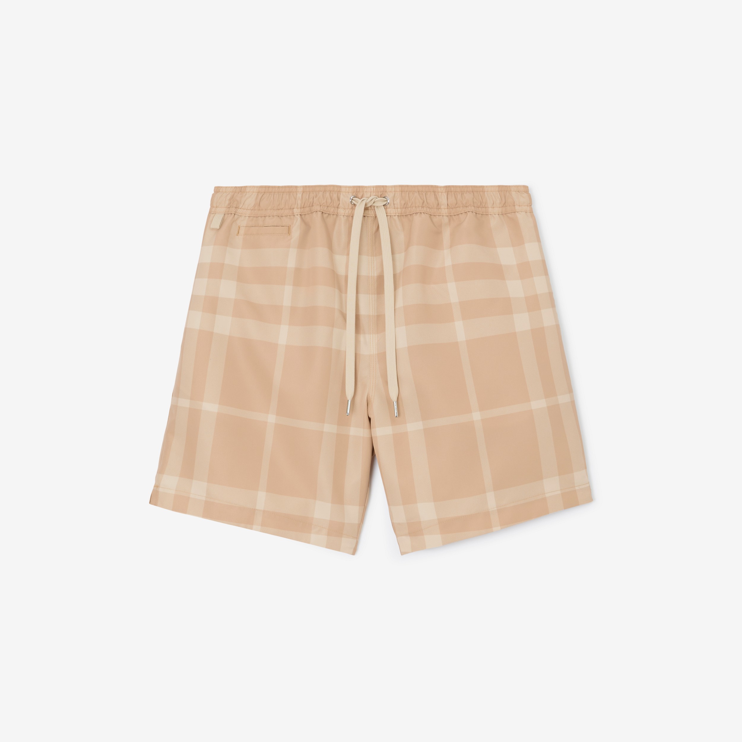 Check Drawcord Swim Shorts in Soft Fawn - Men | Burberry® Official - 1