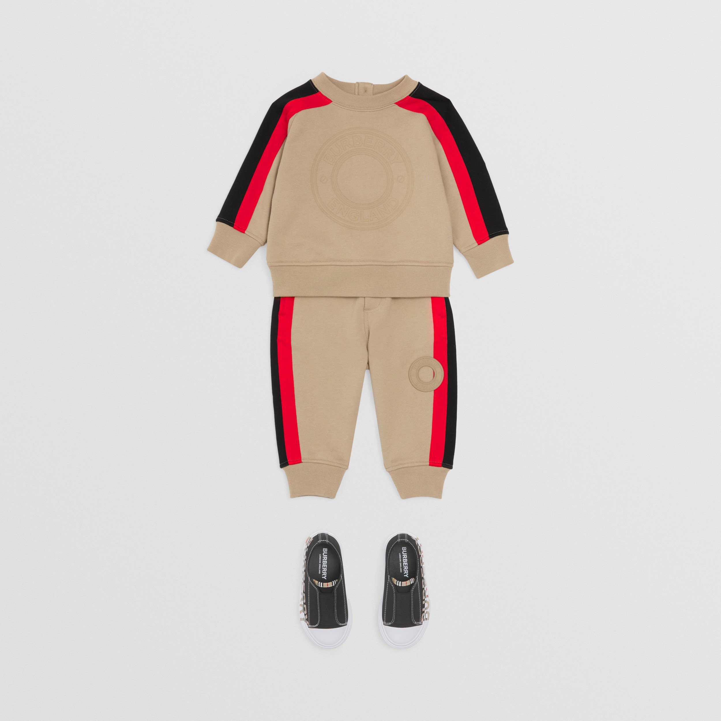 Calças jogger de algodão com logotipo gráfico (Bege Clássico) - Crianças | Burberry® oficial - 4