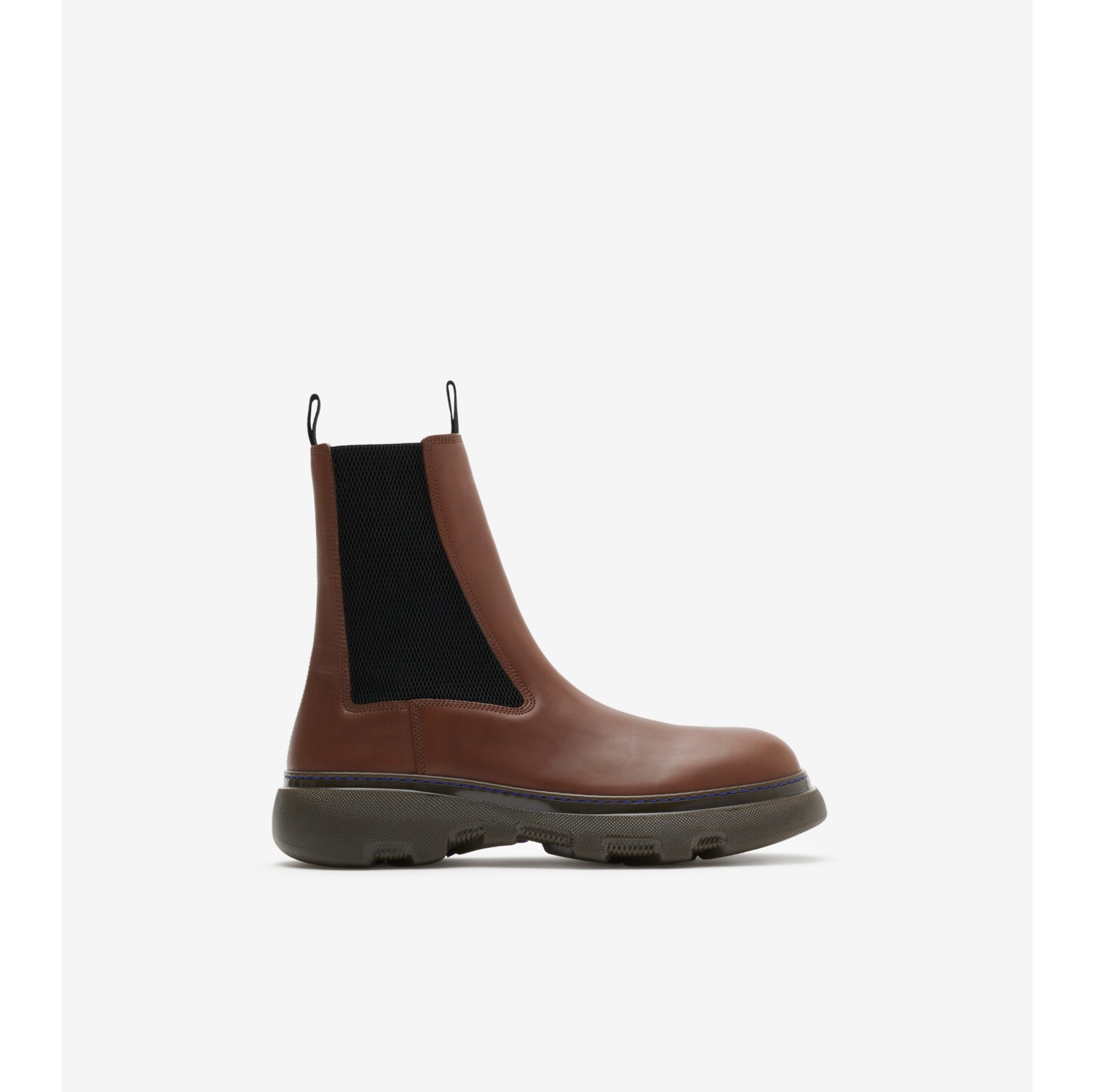 Leather Creeper Chelsea Boots in Walnut Men Burberry Official