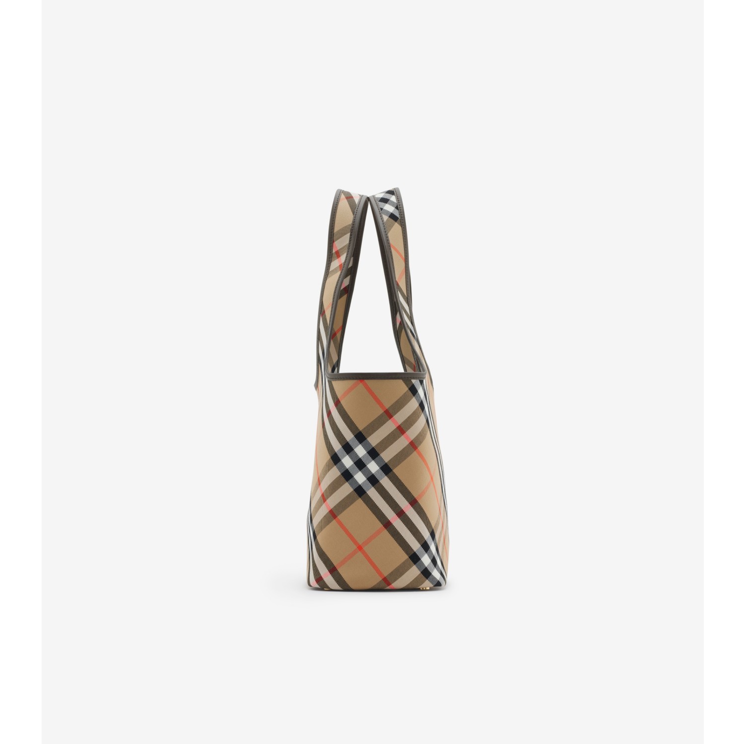 Small Check Tote in Sand Women Burberry Official