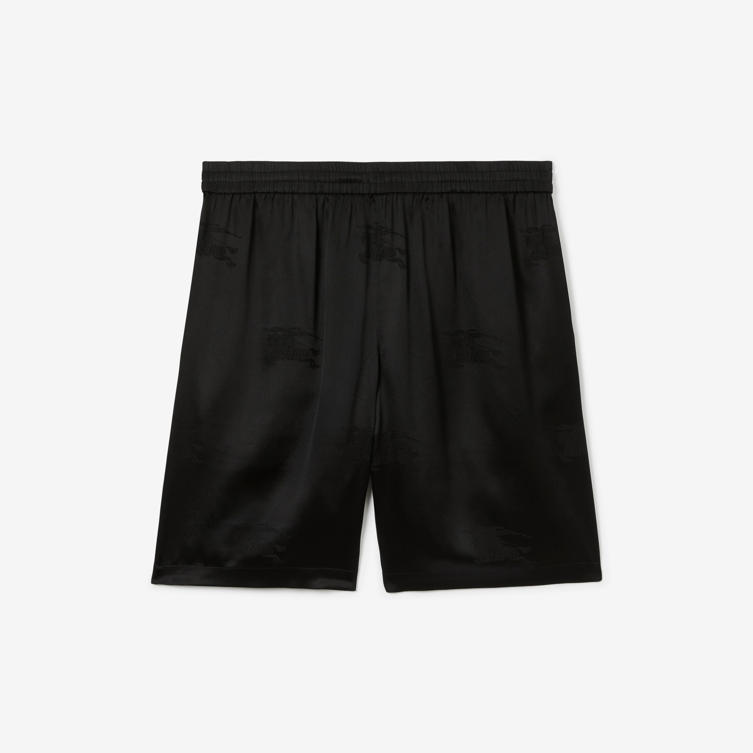 Pantalones cortos en seda con EKD (Negro) - Hombre | Burberry® oficial - 1