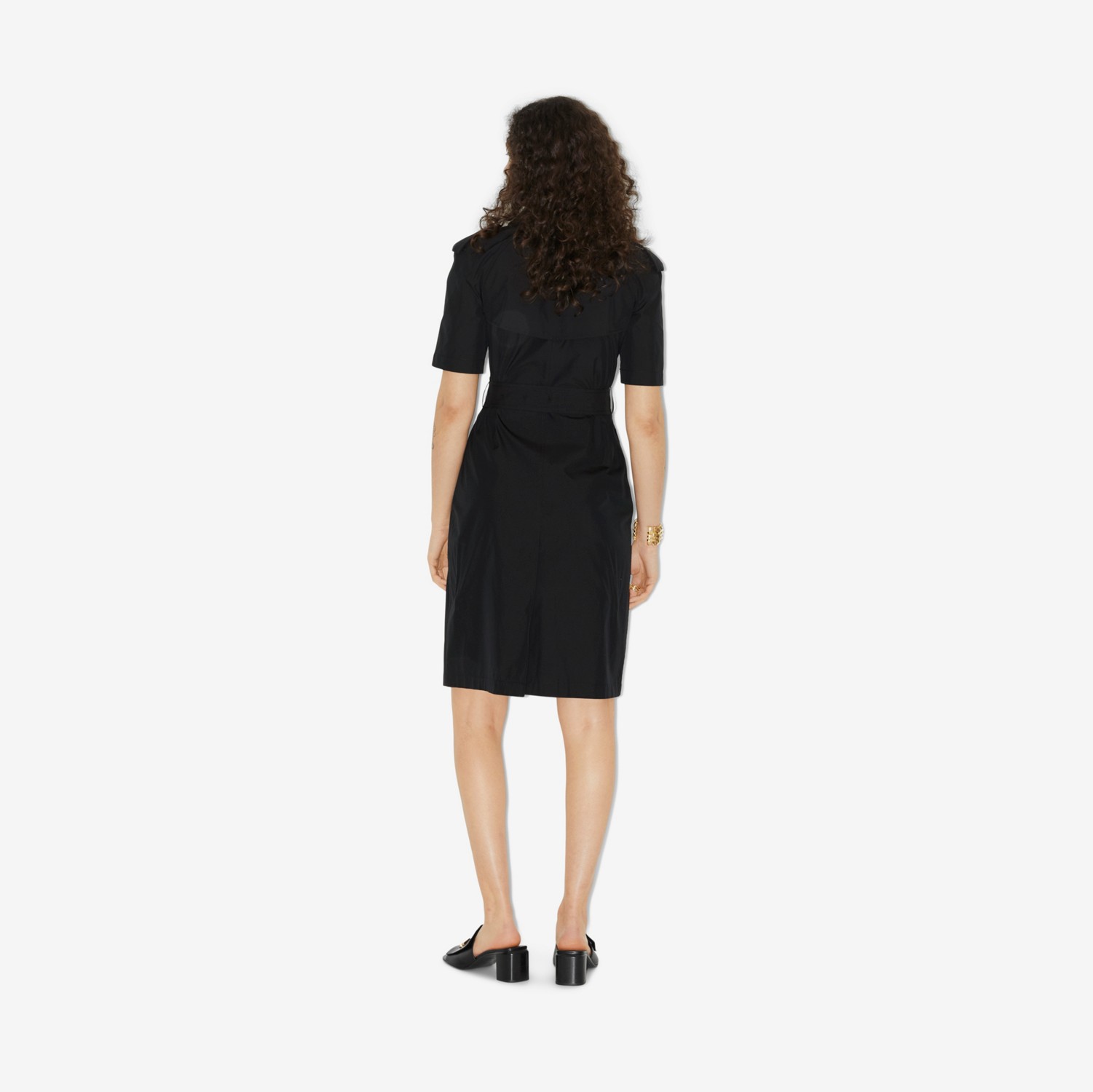 棉质混纺 Trench 连衣裙 (黑色) - 女士 | Burberry® 博柏利官网
