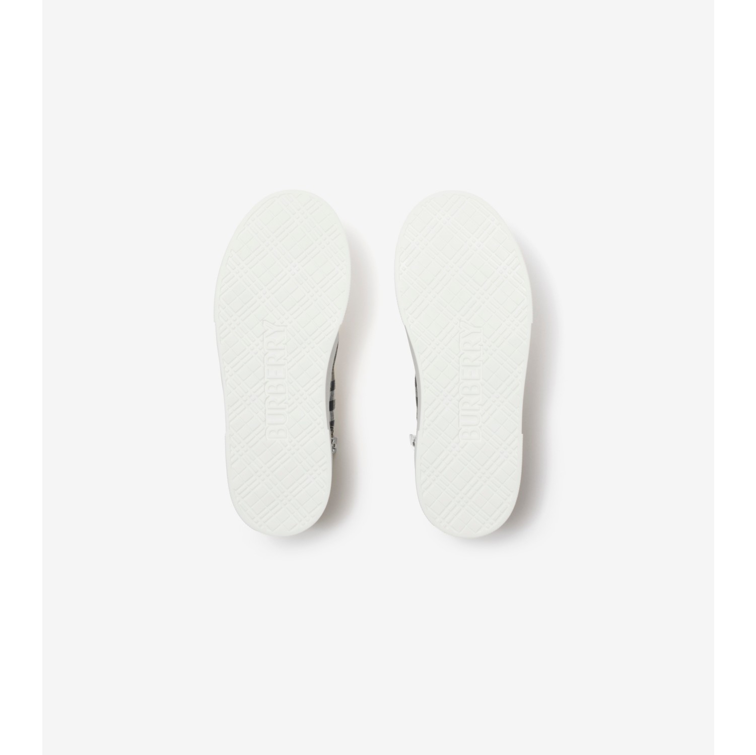 Check Cotton High-top Sneakers in Sand beige - Children | Burberry® Official