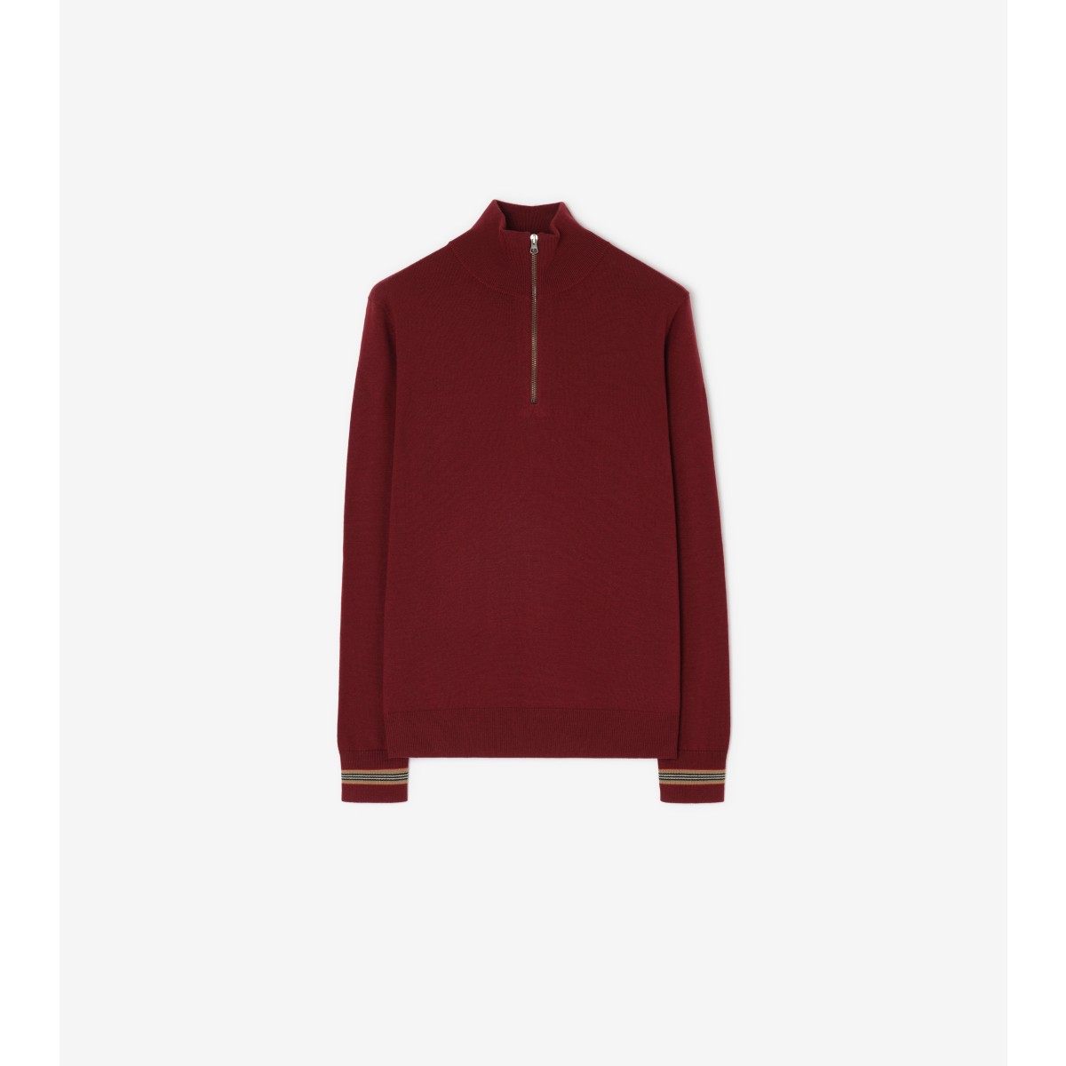  Stripe Wool Half-zip Sweater
