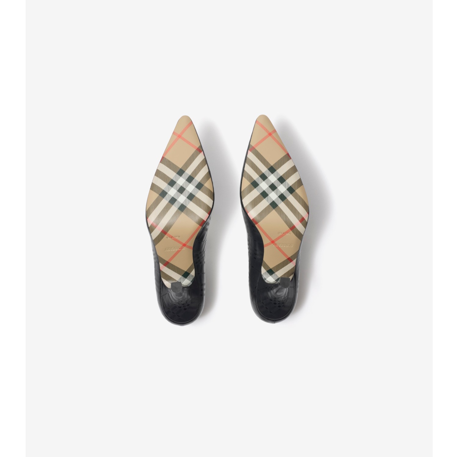 Check Leather Dame High Pumps