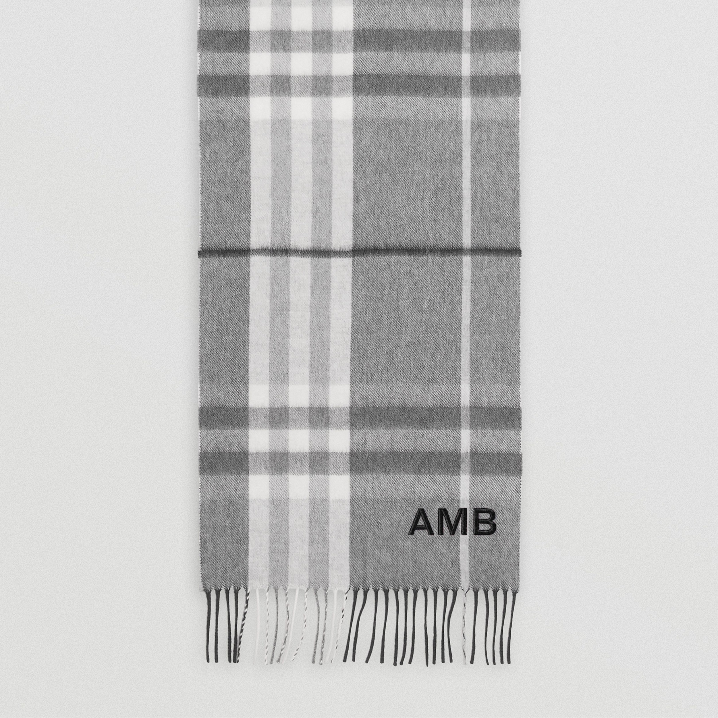 The Burberry Check Cashmere Scarf in Shale Grey | Burberry® Official - 4