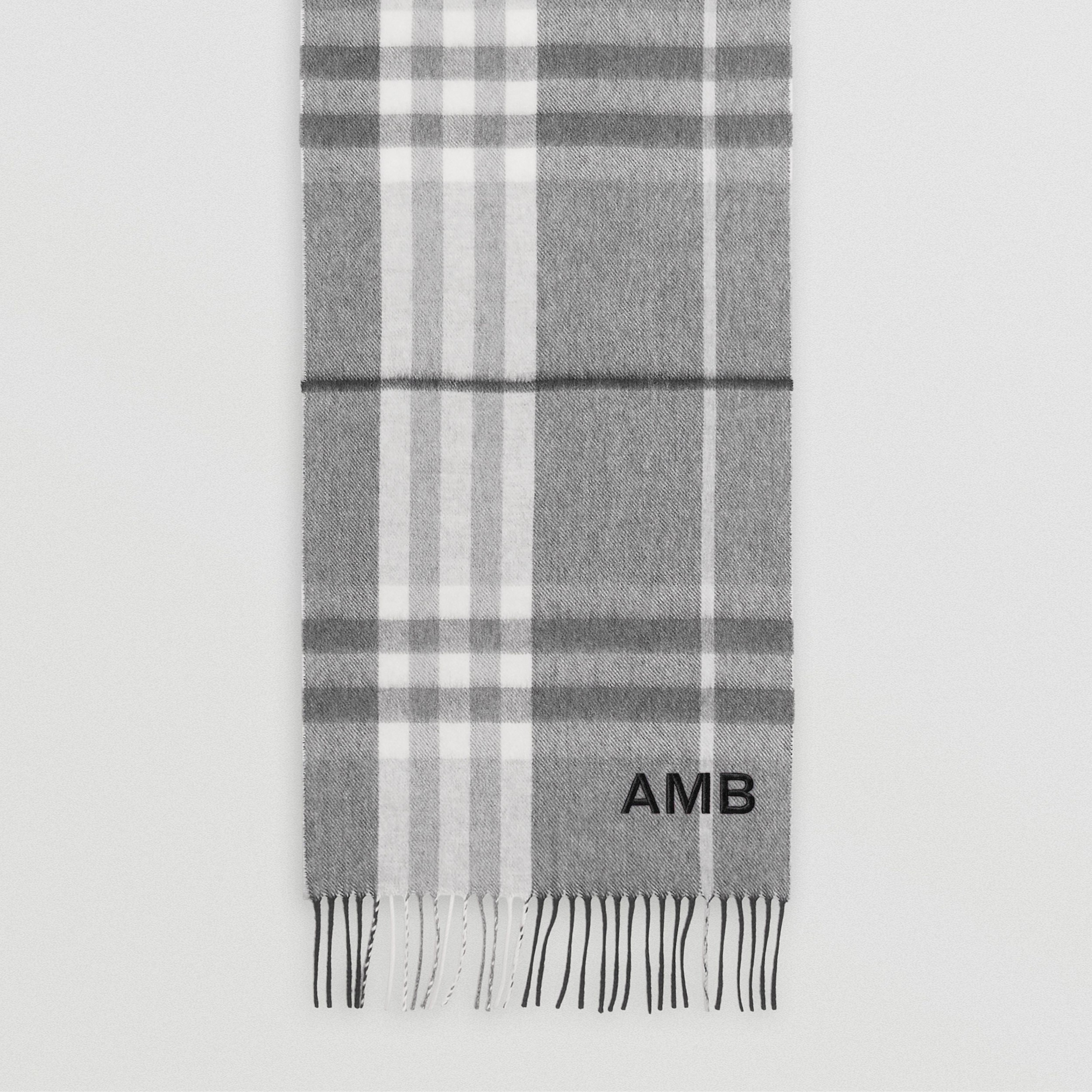 The Burberry Check Cashmere Scarf in Shale Grey Burberry® Official