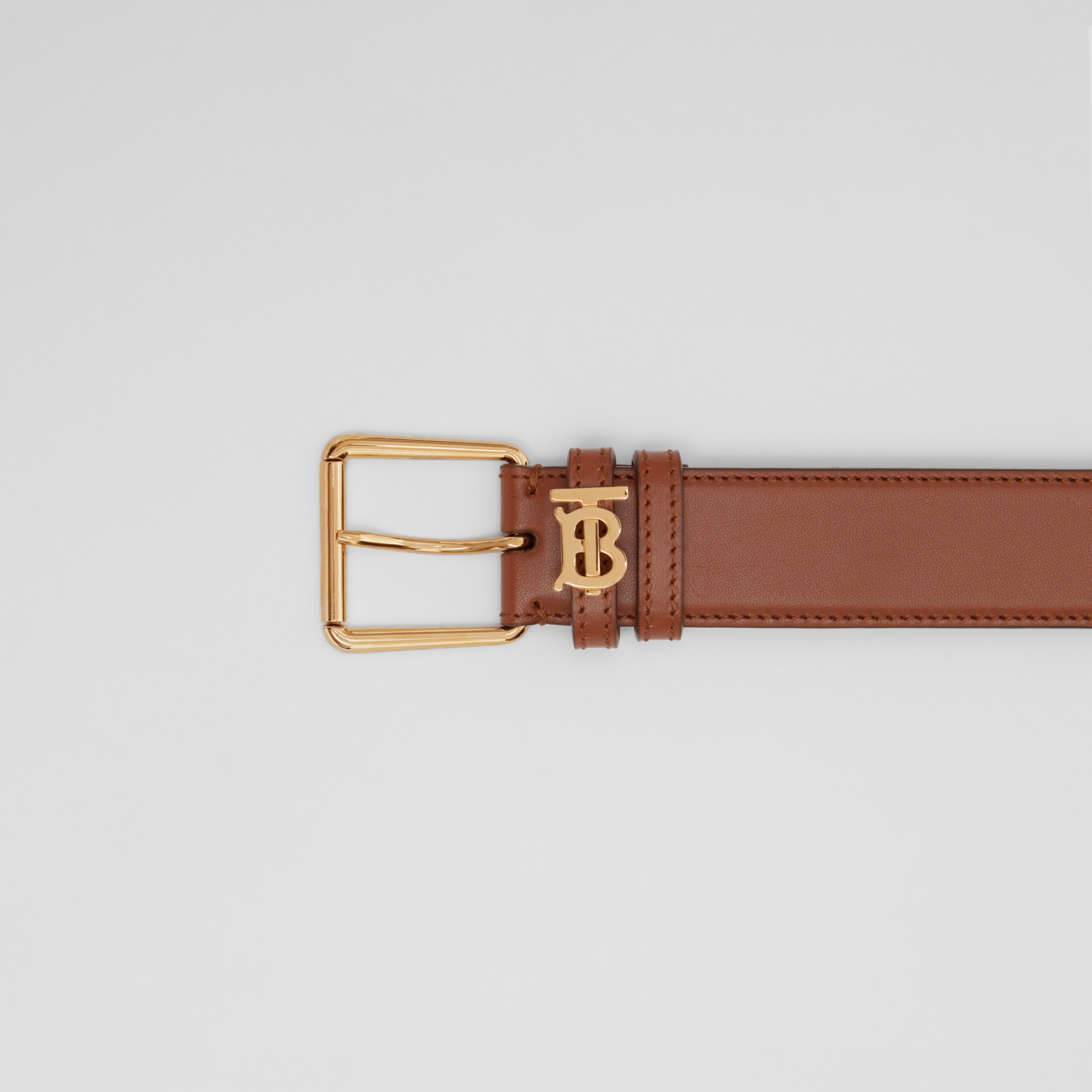 Leather TB Belt in Tan - Women | Burberry® Official