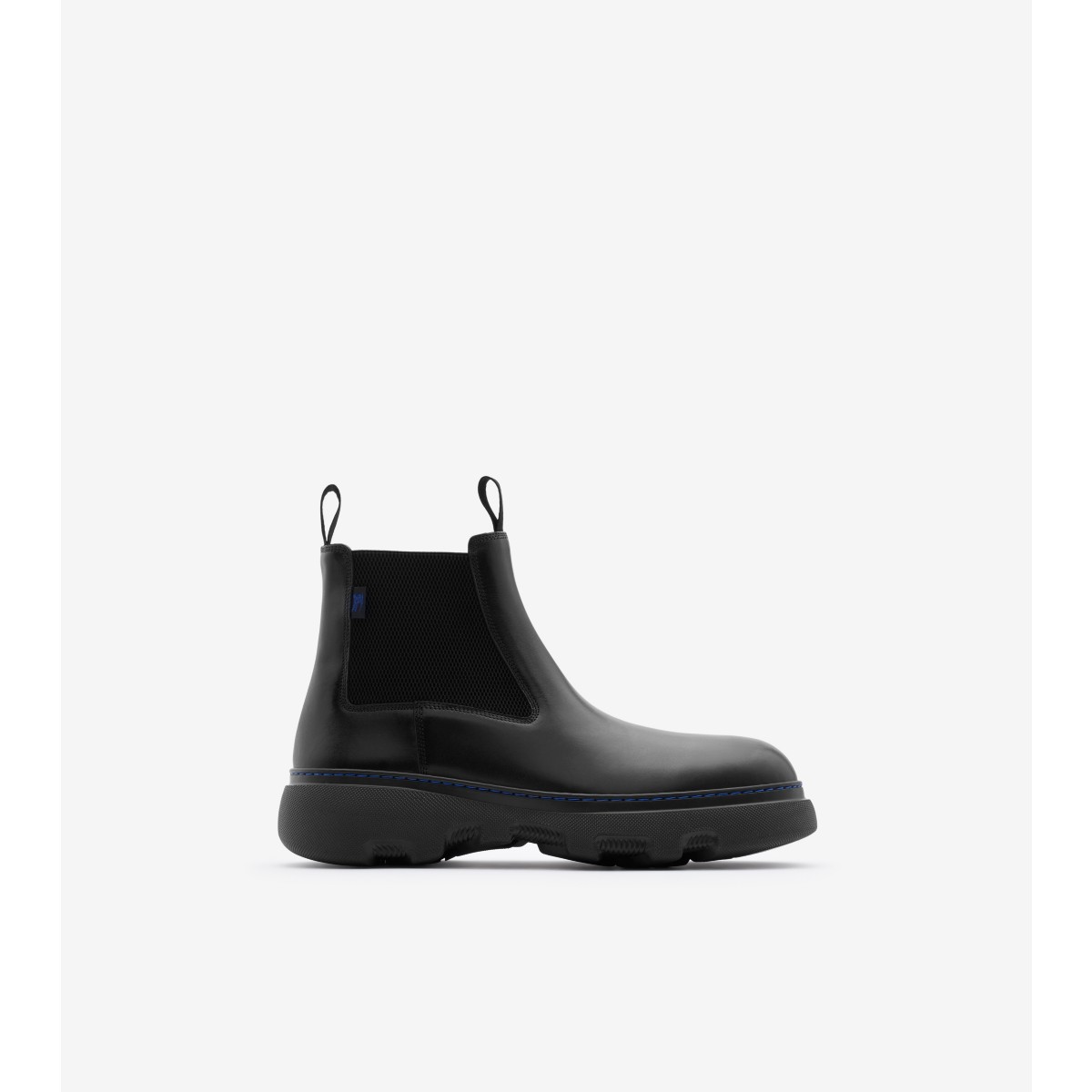 Burberry Leather Creeper Low Chelsea Boots In Black