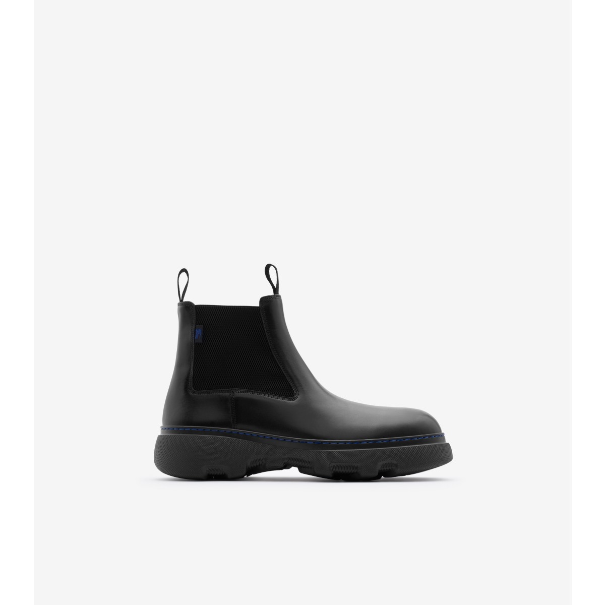 Shop Burberry Leather Creeper Low Chelsea Boots In Black