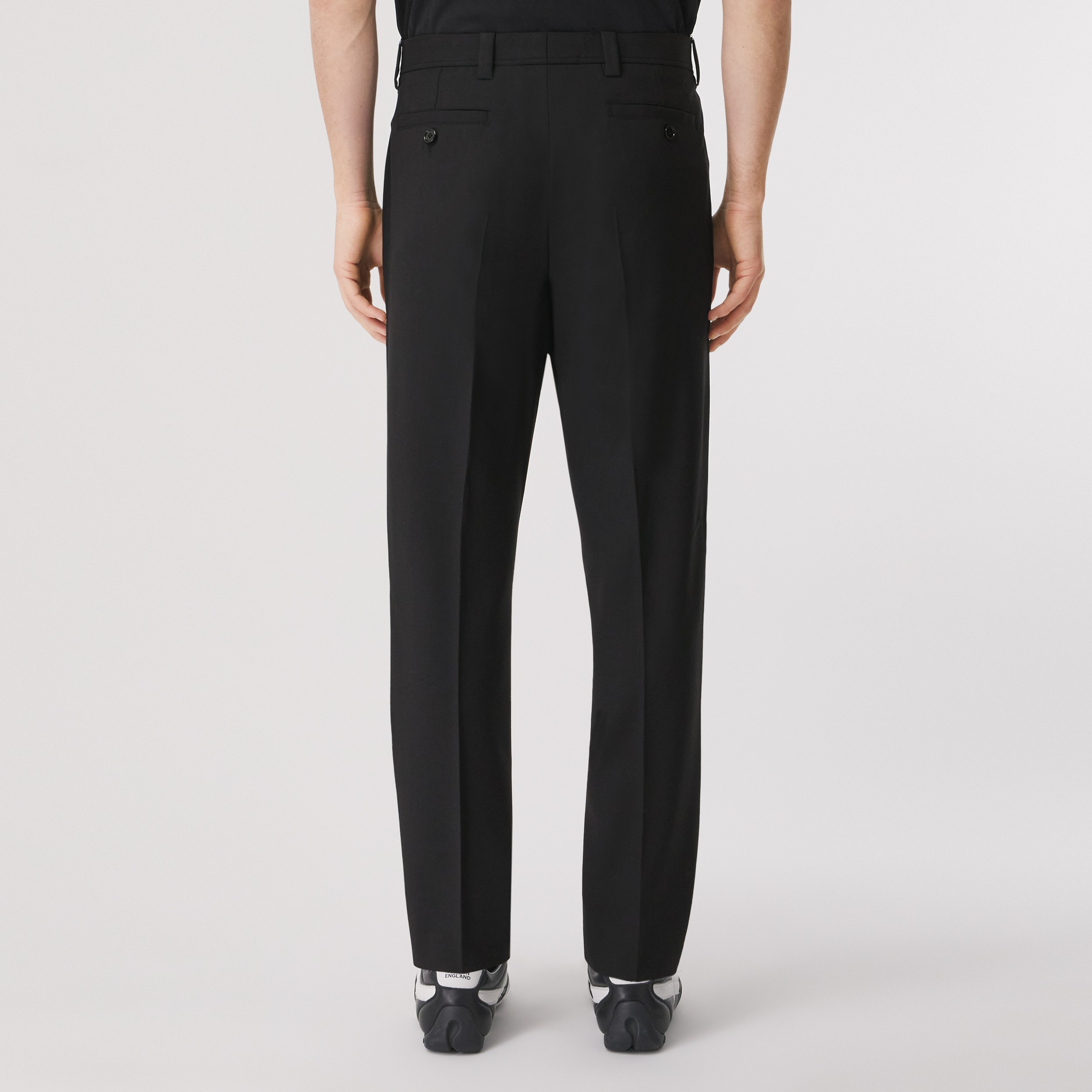 Wool Blend Tailored Trousers in Black - Men | Burberry® Official - 3