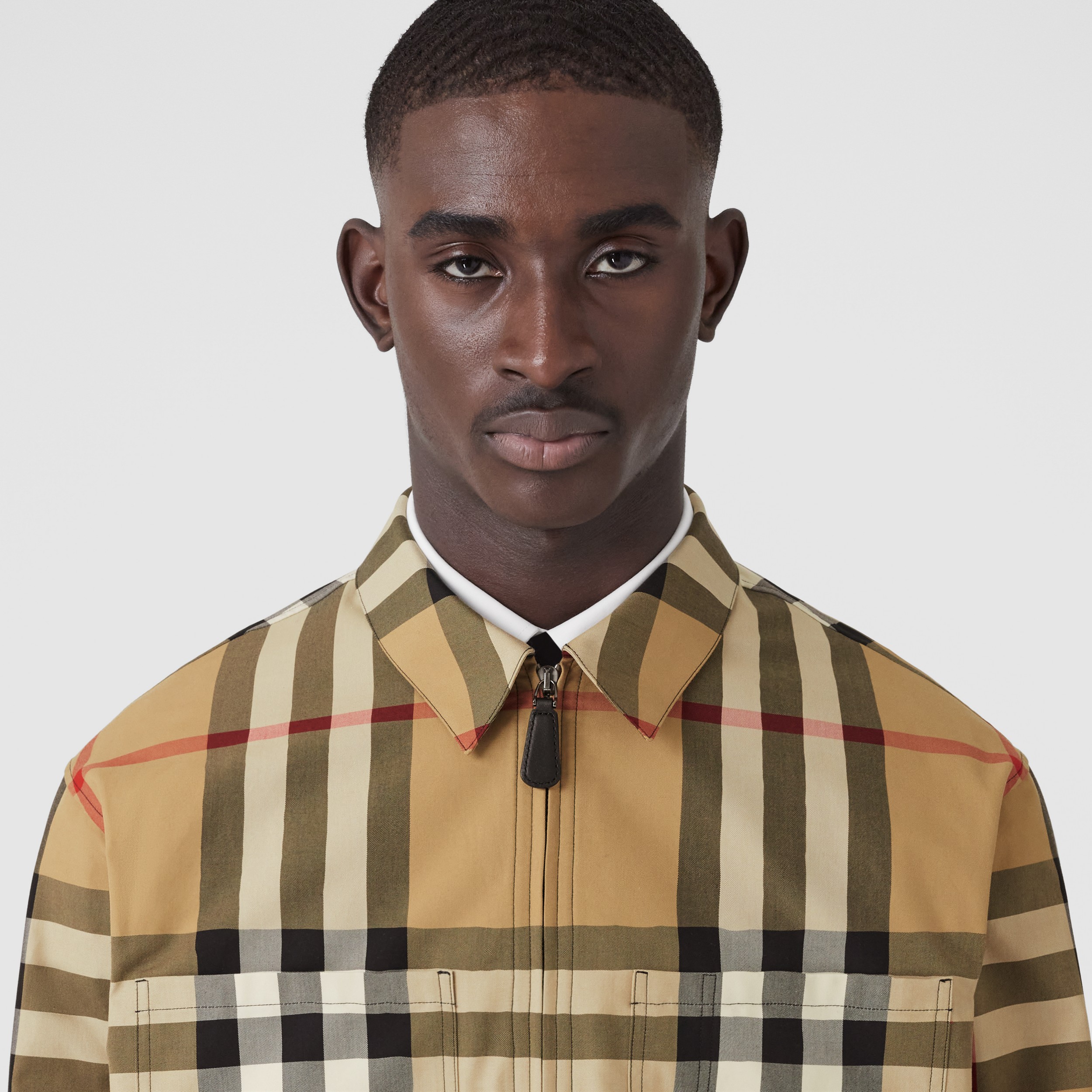 Exaggerated Check Cotton Oversized Shirt in Archive Beige - Men | Burberry® Official - 2