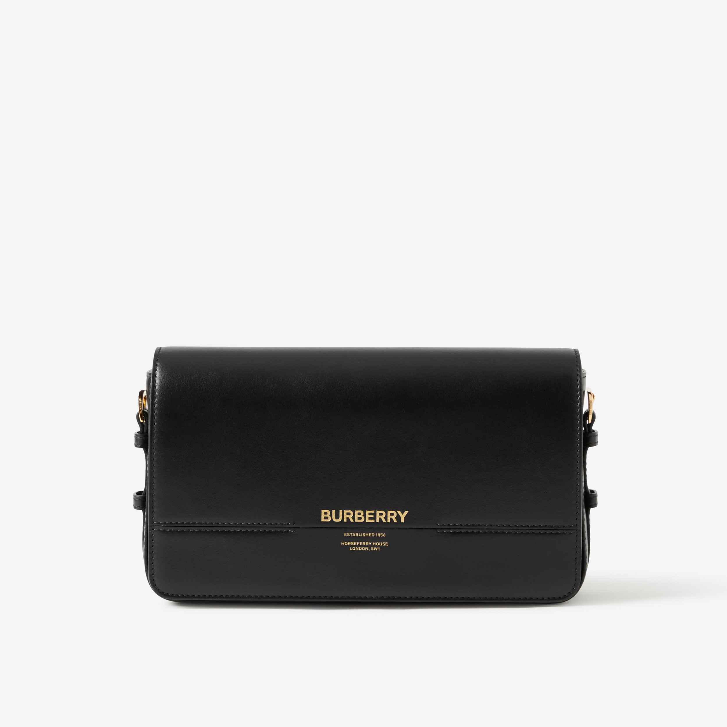 Leather Mini Grace Bag in Black - Women | Burberry® Official - 1