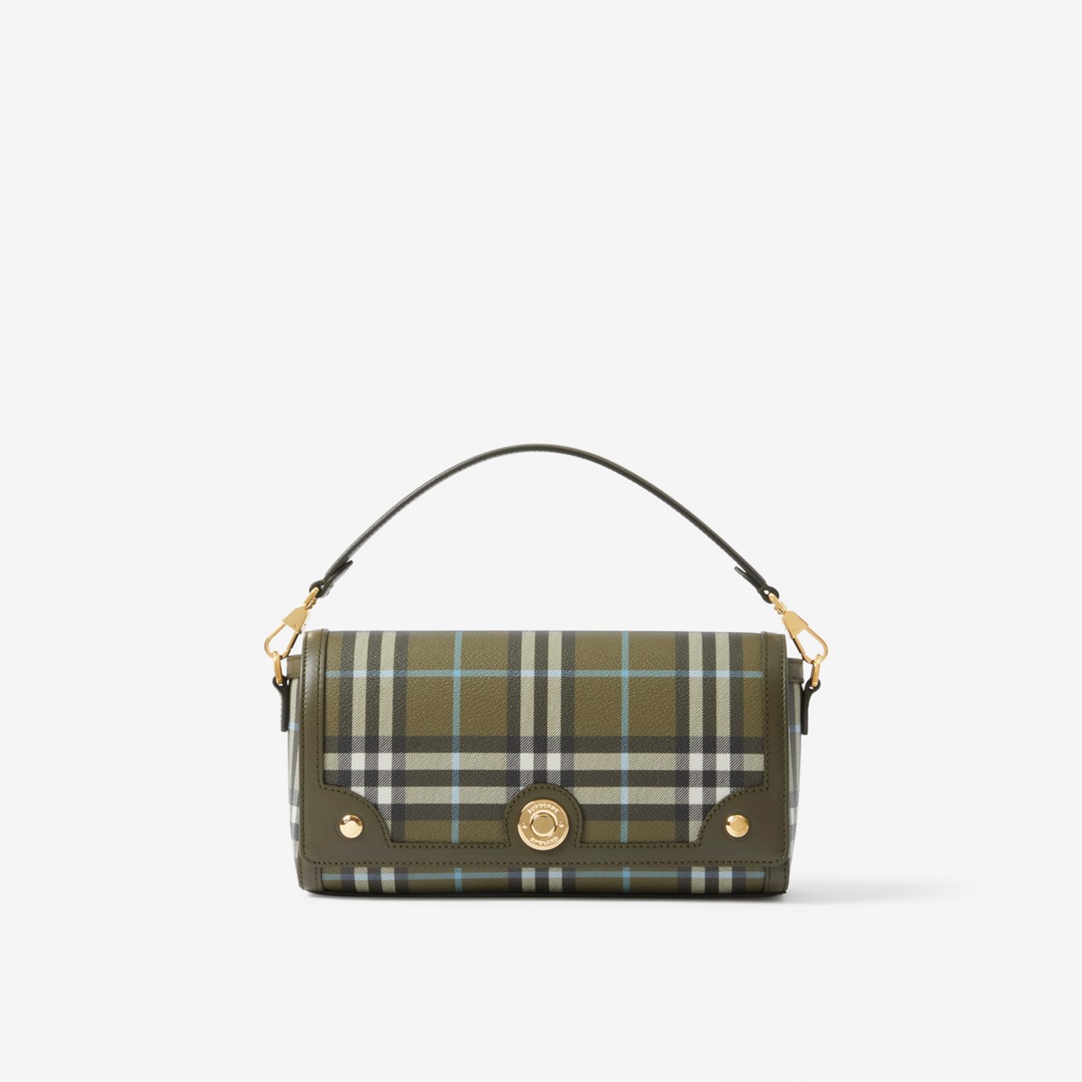 Burberry Top Handle Note Bag In Olive Green