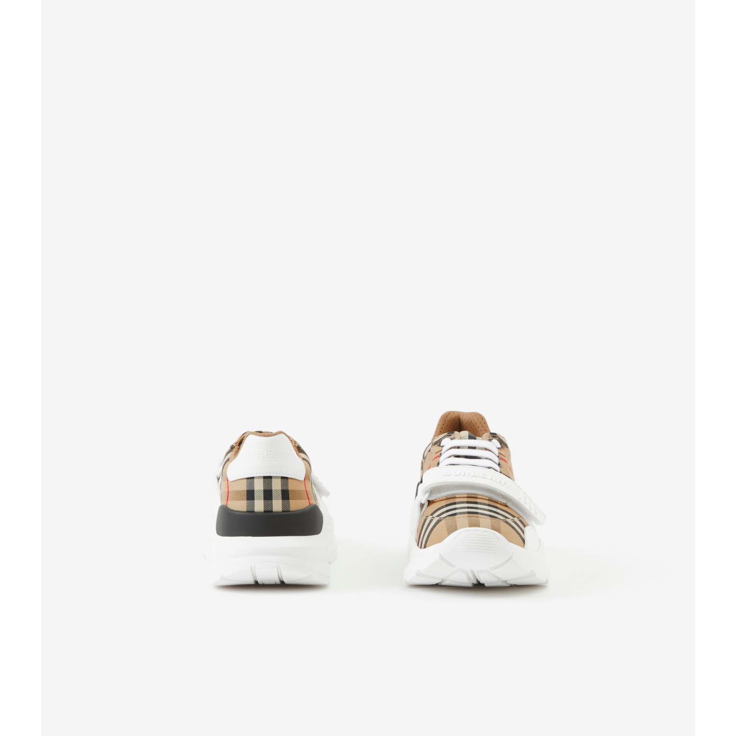 Sneakers en cuir et Check