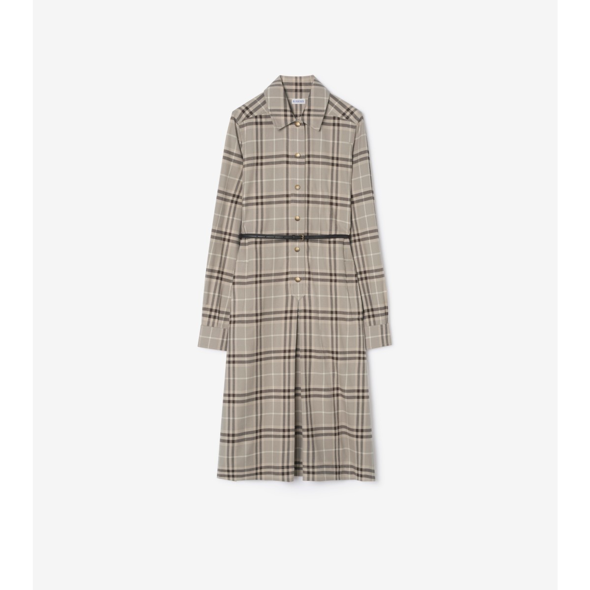  Check Cotton Shirt Dress