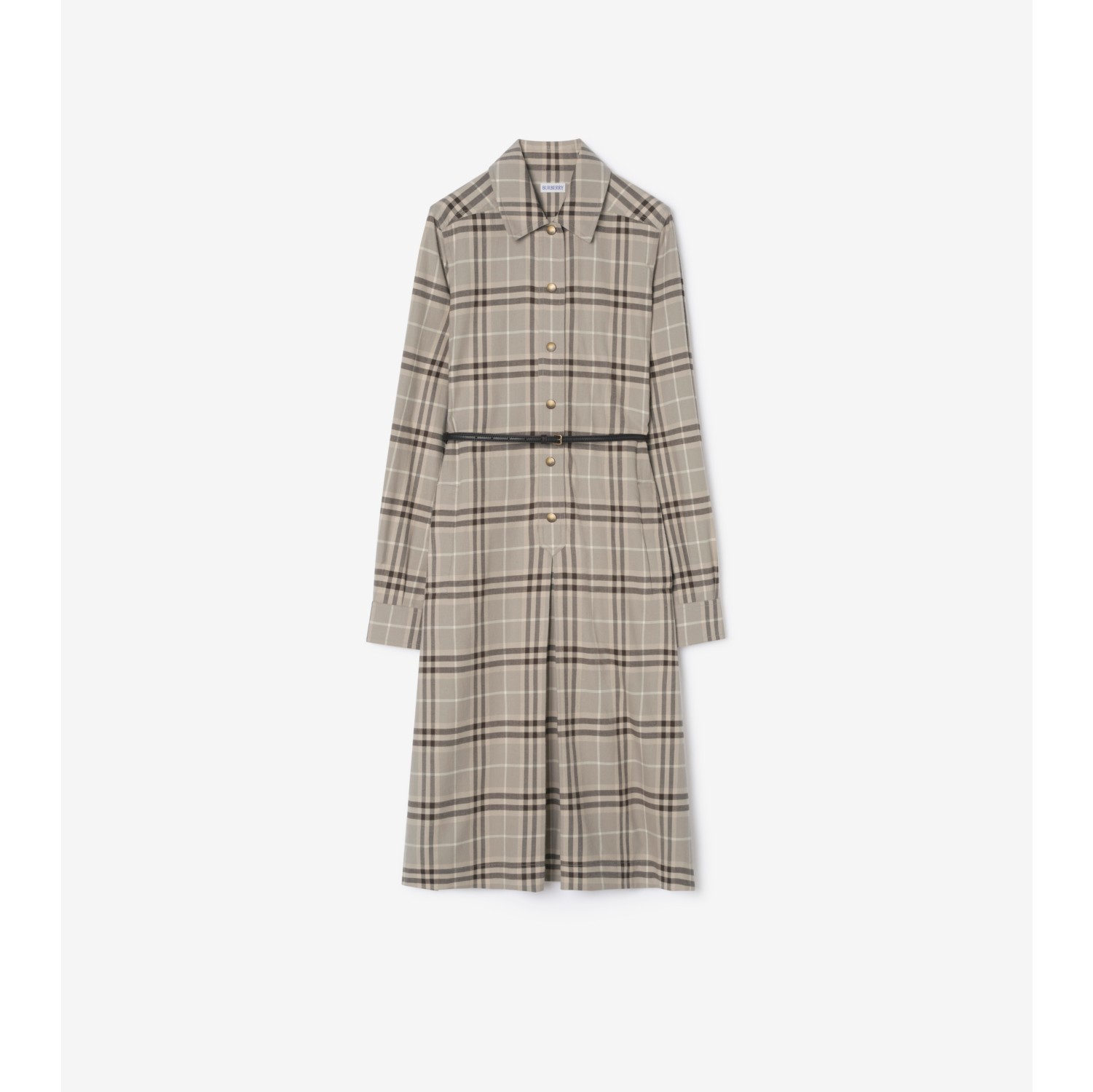 Check Cotton Shirt Dress