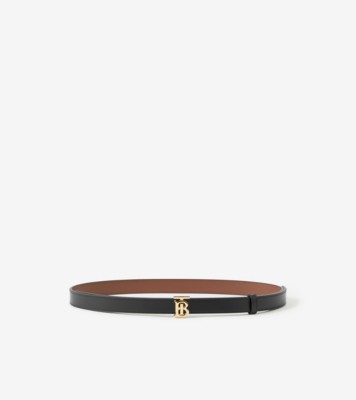 Leather Reversible TB Belt in Black tan gold Women Burberry Official