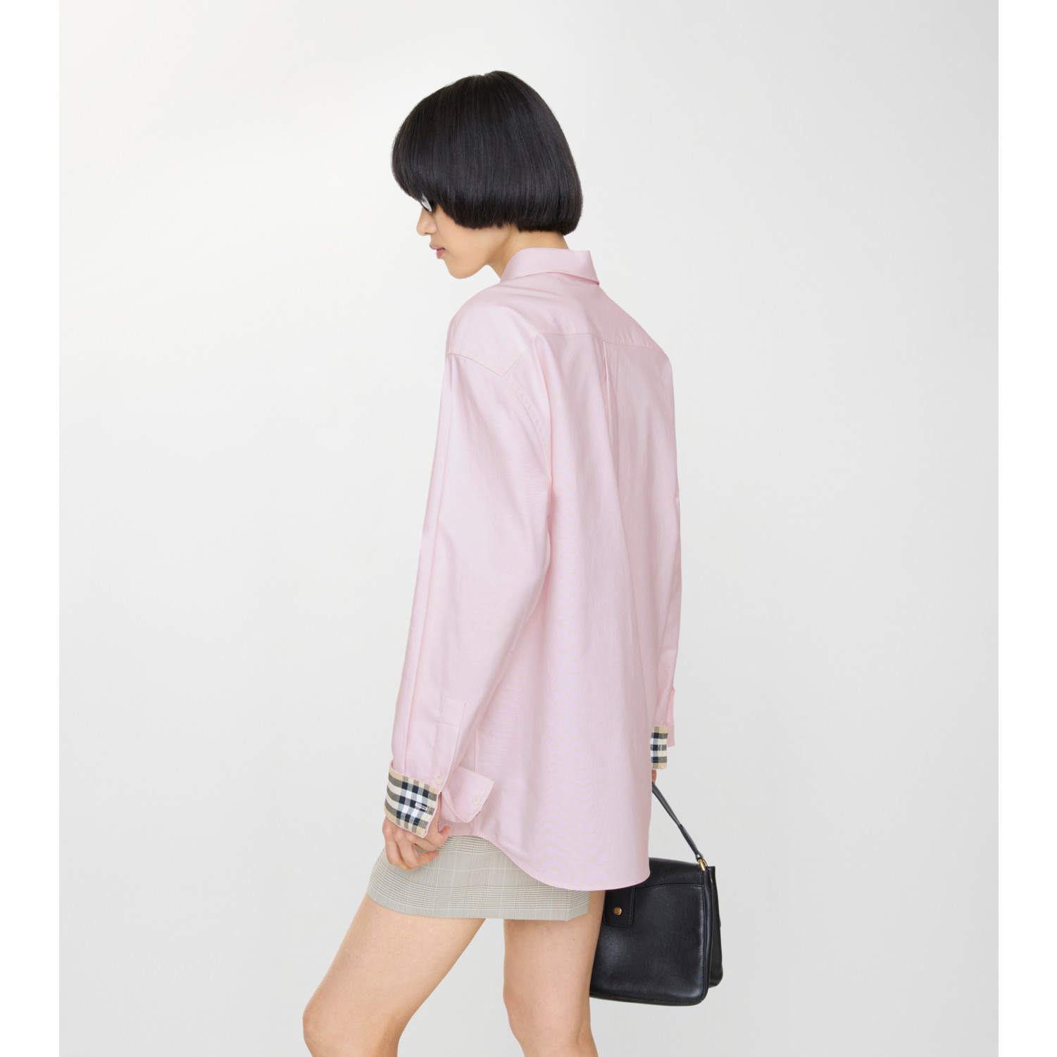 Relaxed Fit Cotton Oxford Shirt in Frosty pink - Women | Burberry® Official