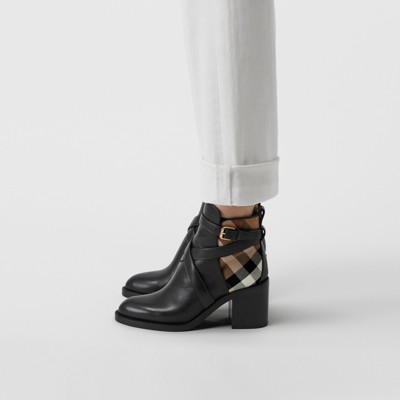 burberry house check ankle boots